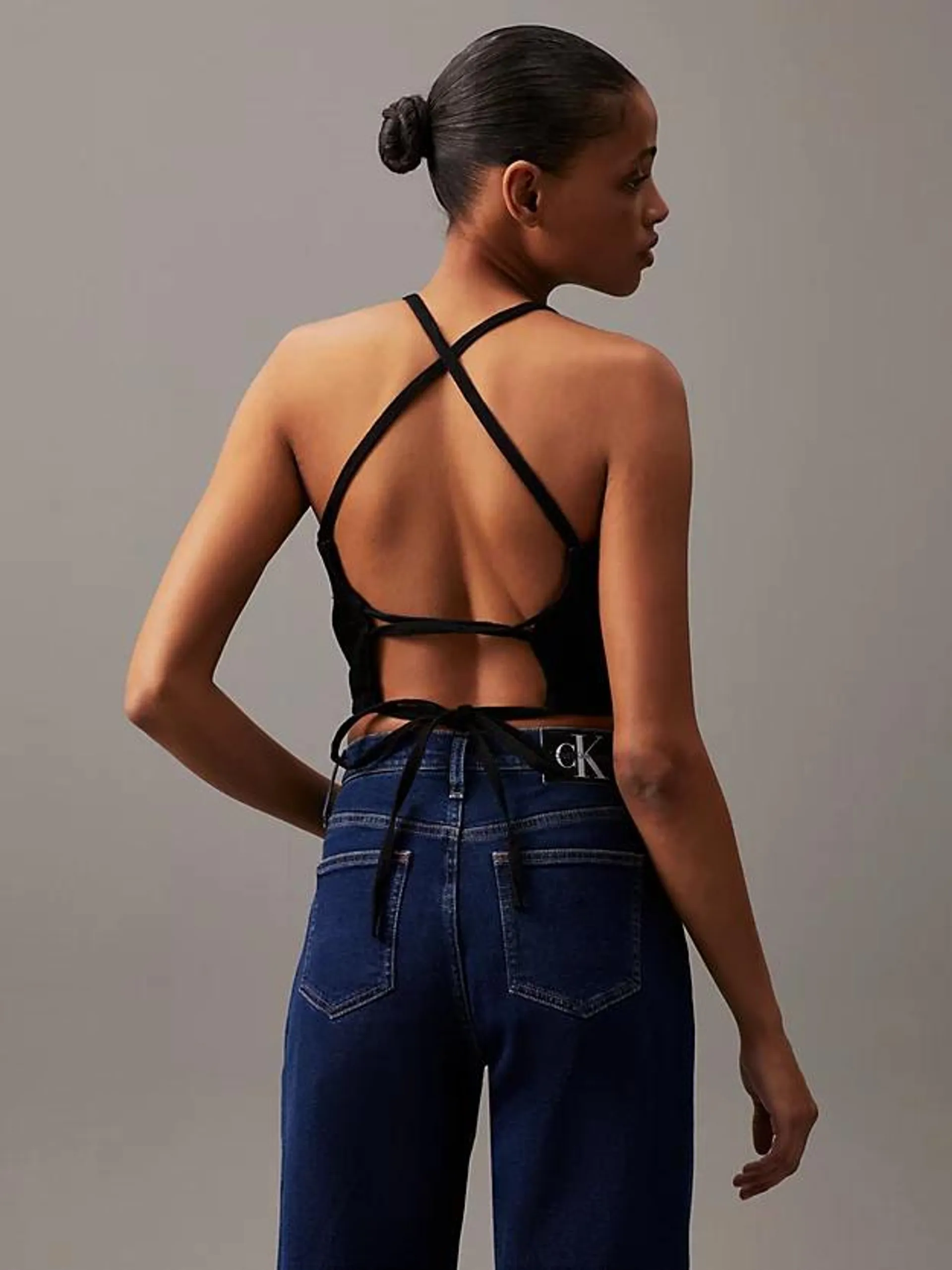 Tie Back Denim Top