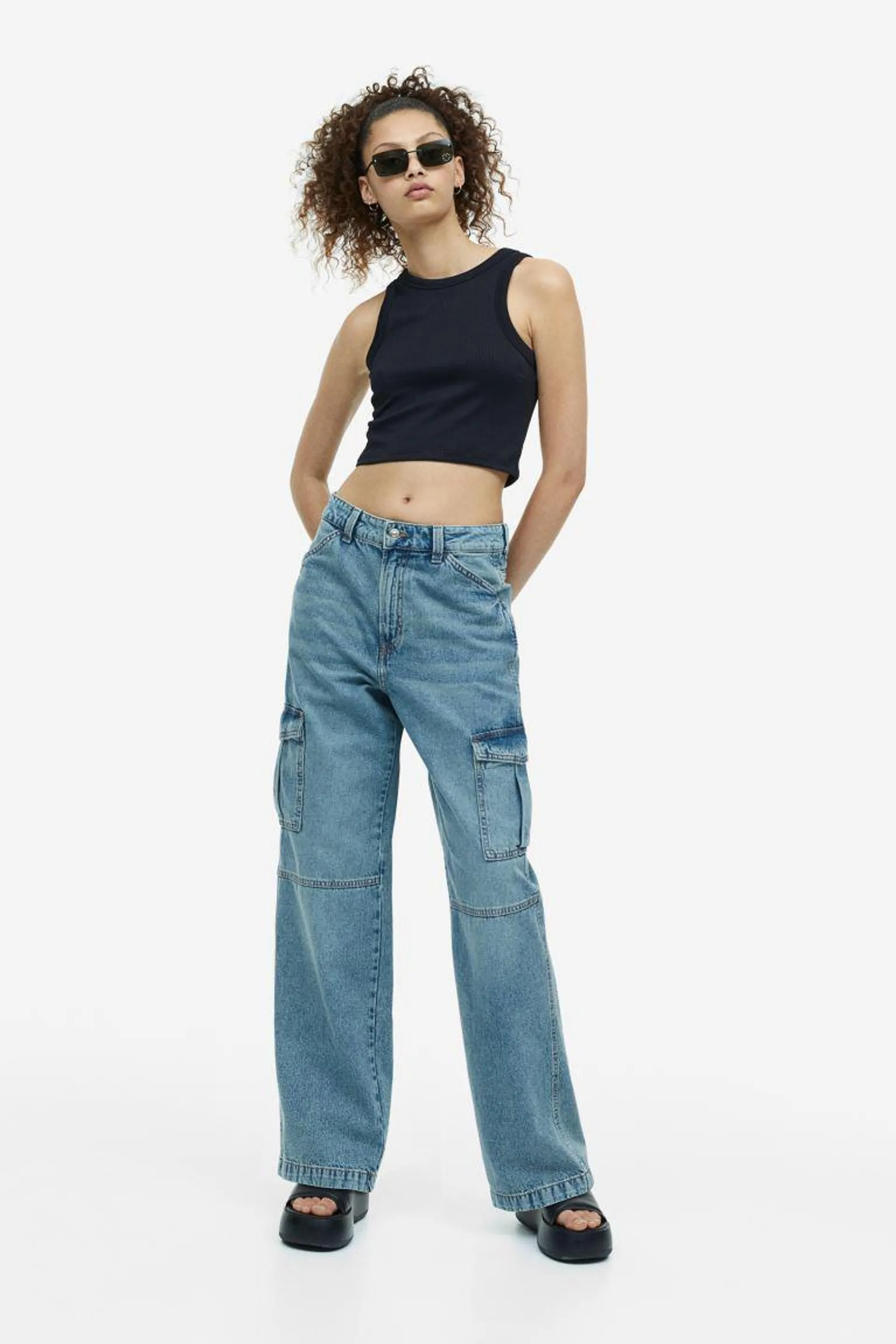 90s Baggy High Cargo Jeans