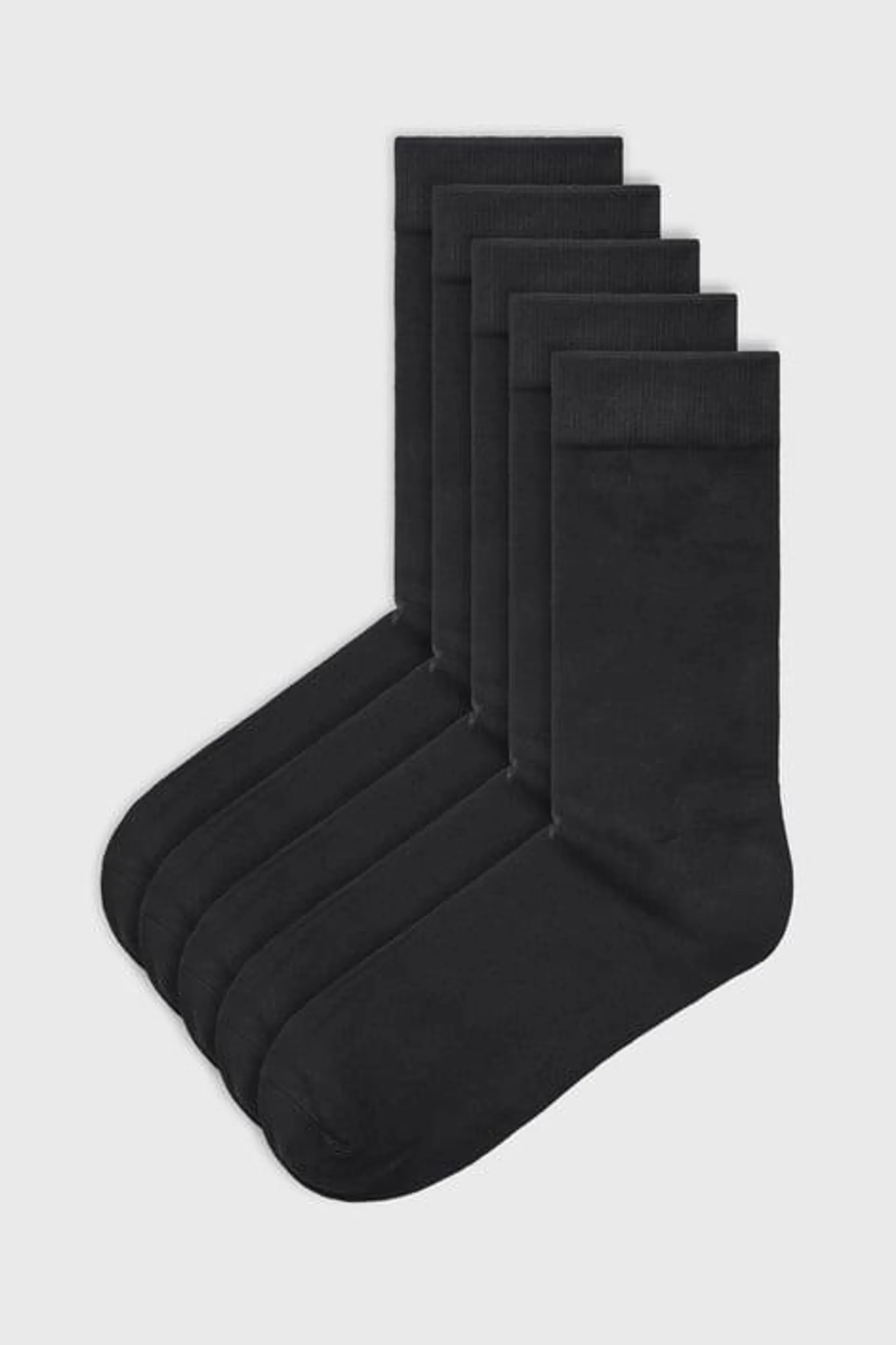 5PACK Bambusové ponožky MEN-A vysoké - černá