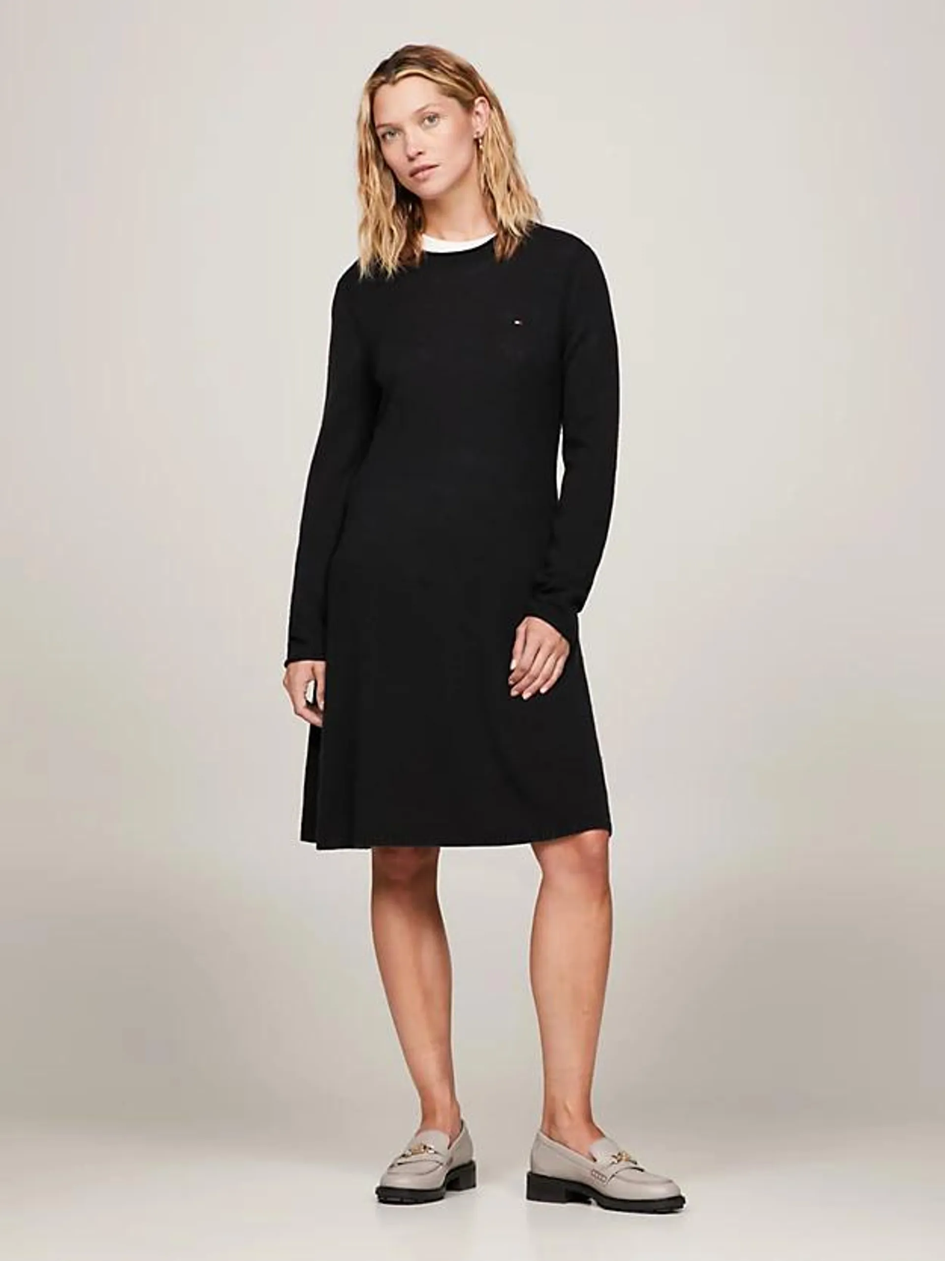 Wool Flared Sweater Dress