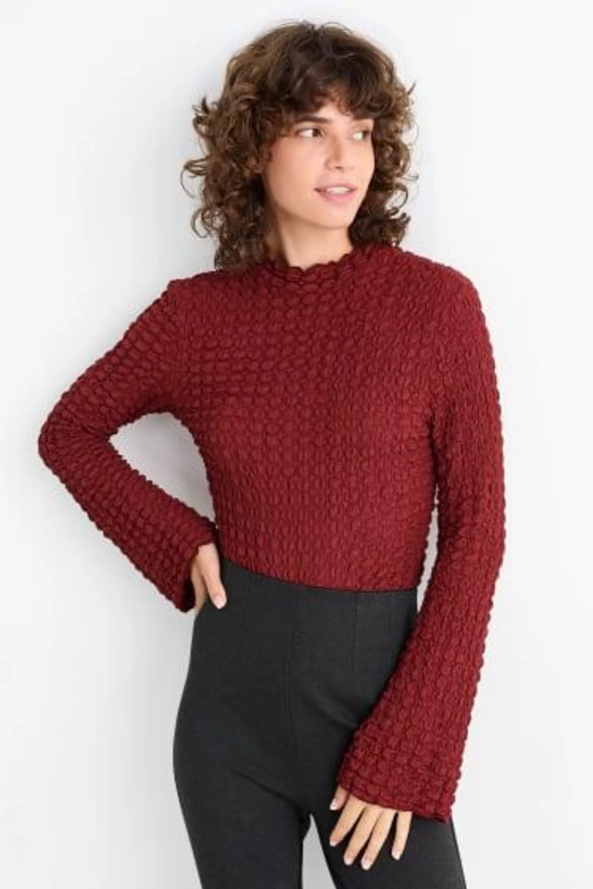 Long sleeve top - textured