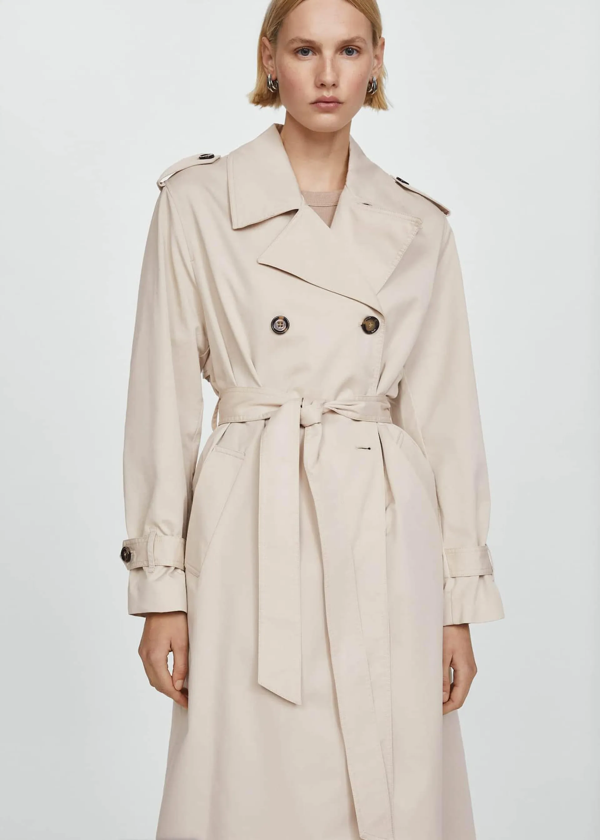 Double-button trench coat