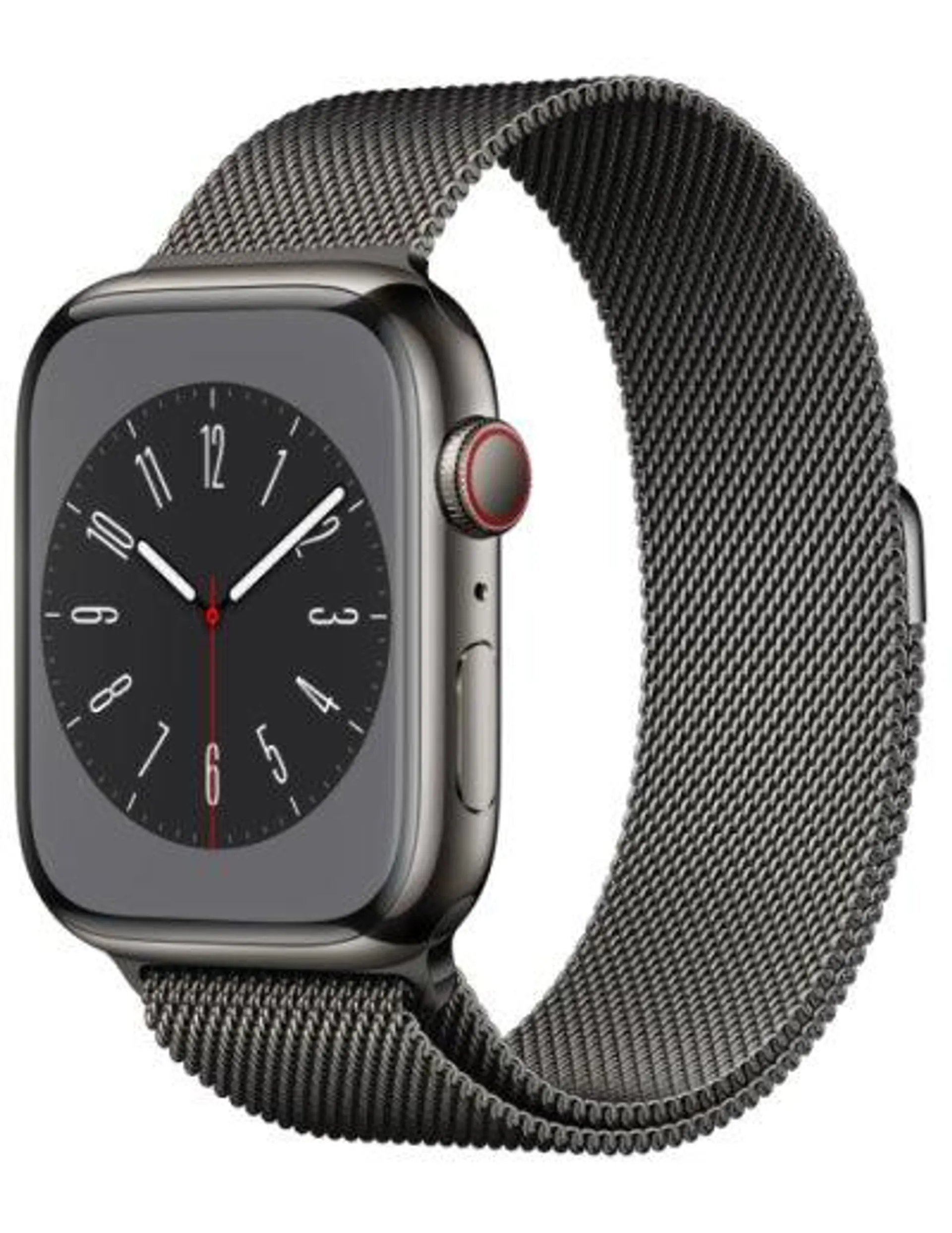 Apple Watch Series 8 Cellular 41mm ocelové pouzdro - grafitová - Milánský tah