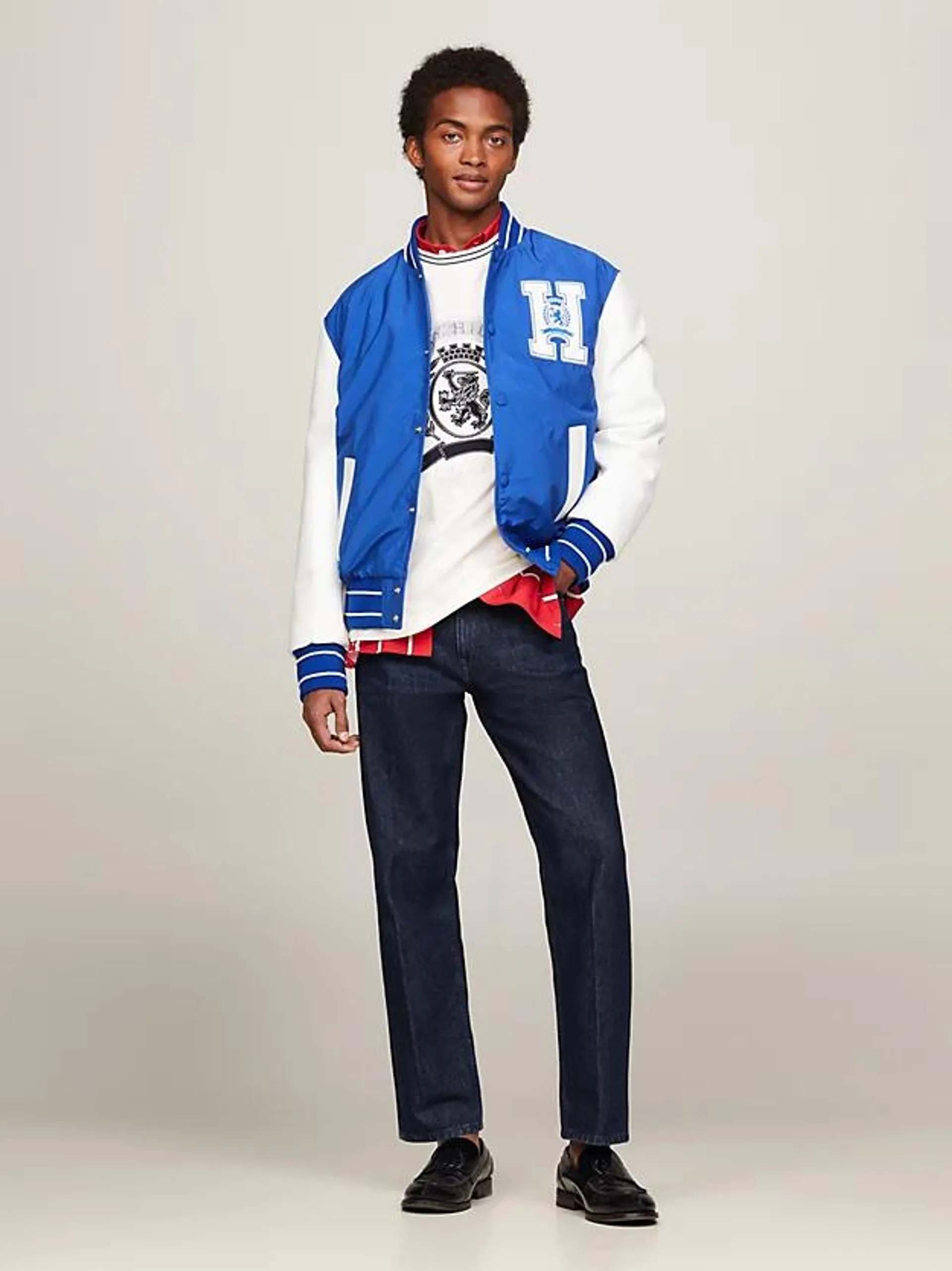 Crest Relaxed Fit Varsity Jacket