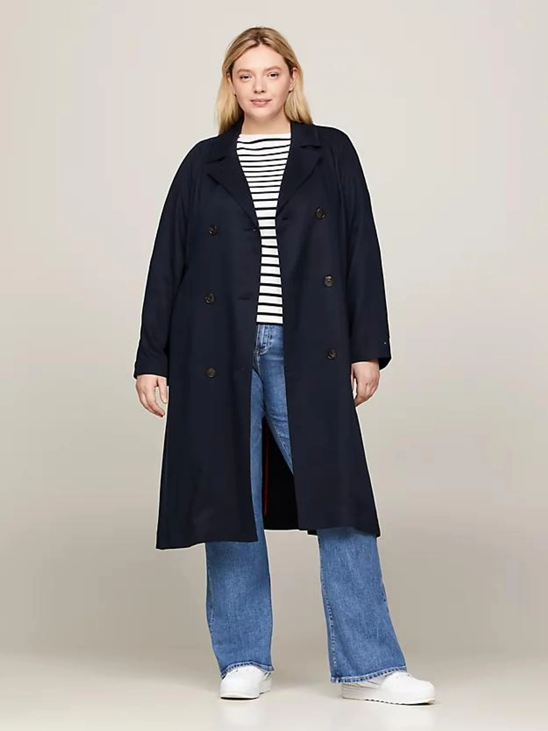 Curve Double Breasted Relaxed Trench Coat