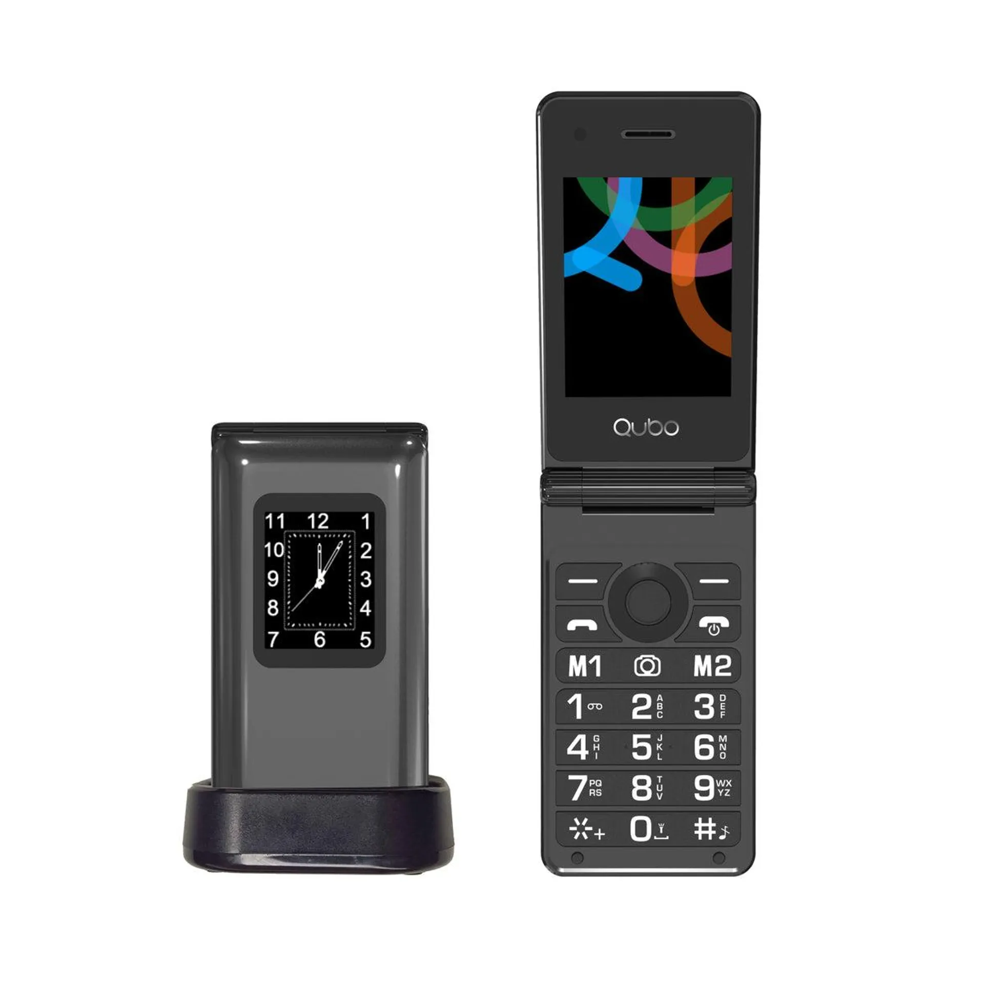 Tlačítkový telefon QUBO X-28, černá