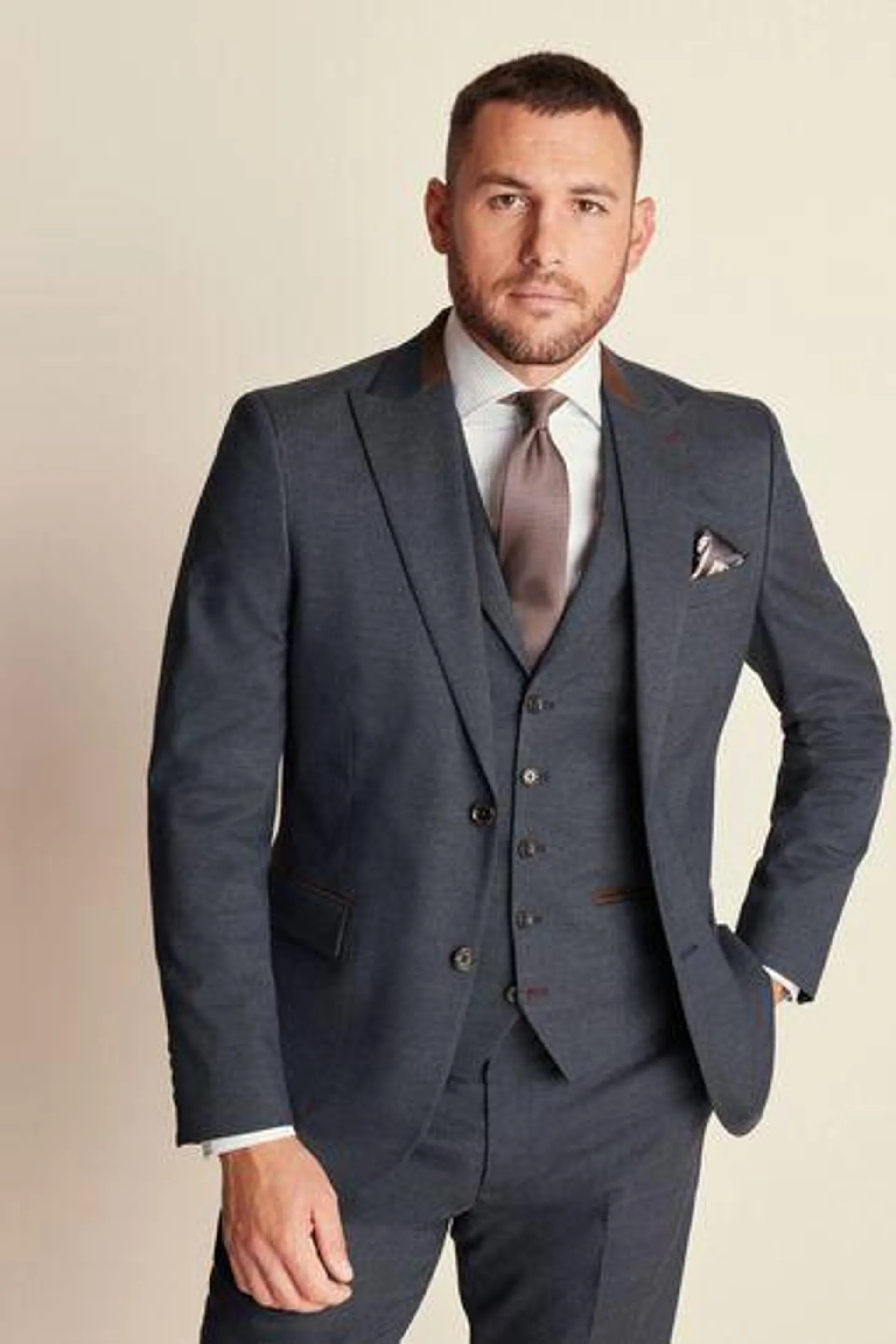 Slim Fit - Herringbone Suit Jacket