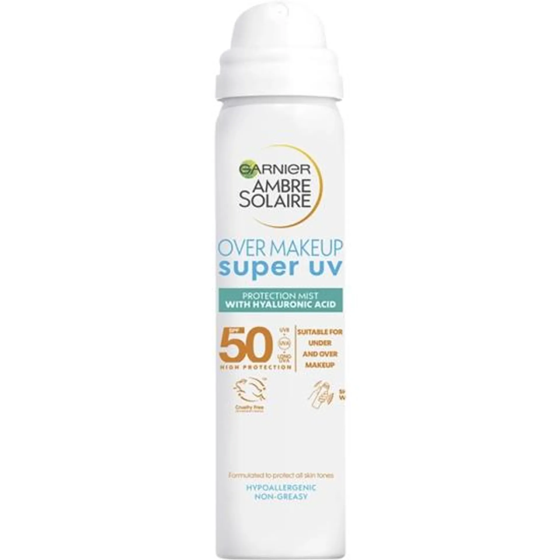 Garnier Ambre Solaire Over Makeup Super UV Protection Mist opalovací pleťový sprej, OF 50, 75 ml