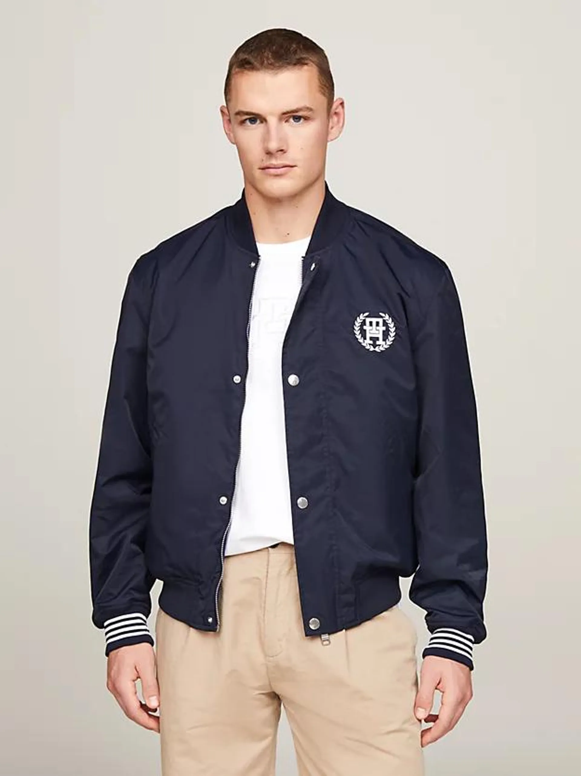 Water Repellent Reversible Varsity Bomber Jacket