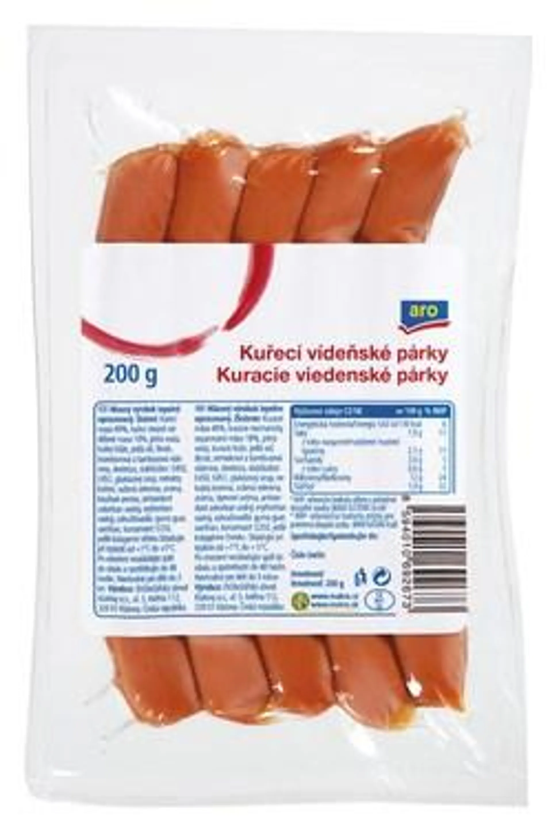 aro Vídeňské kuřecí párky chlaz. 200 g