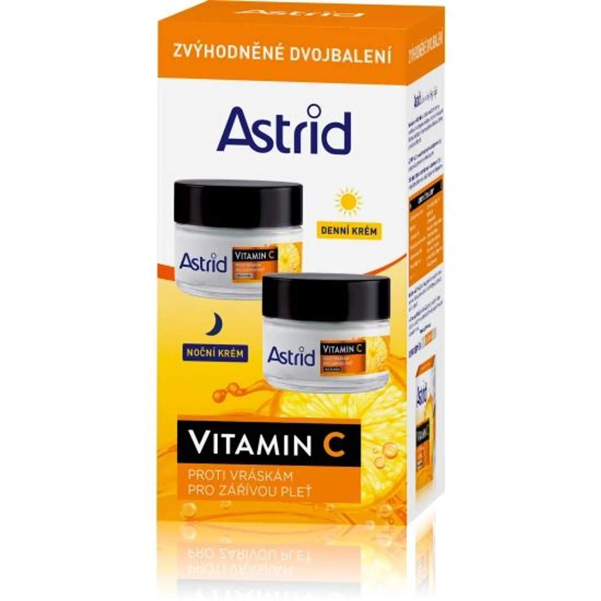 Astrid Vitamin C denní a noční krém proti vráskám pro zářivou pleť, 50+50 ml