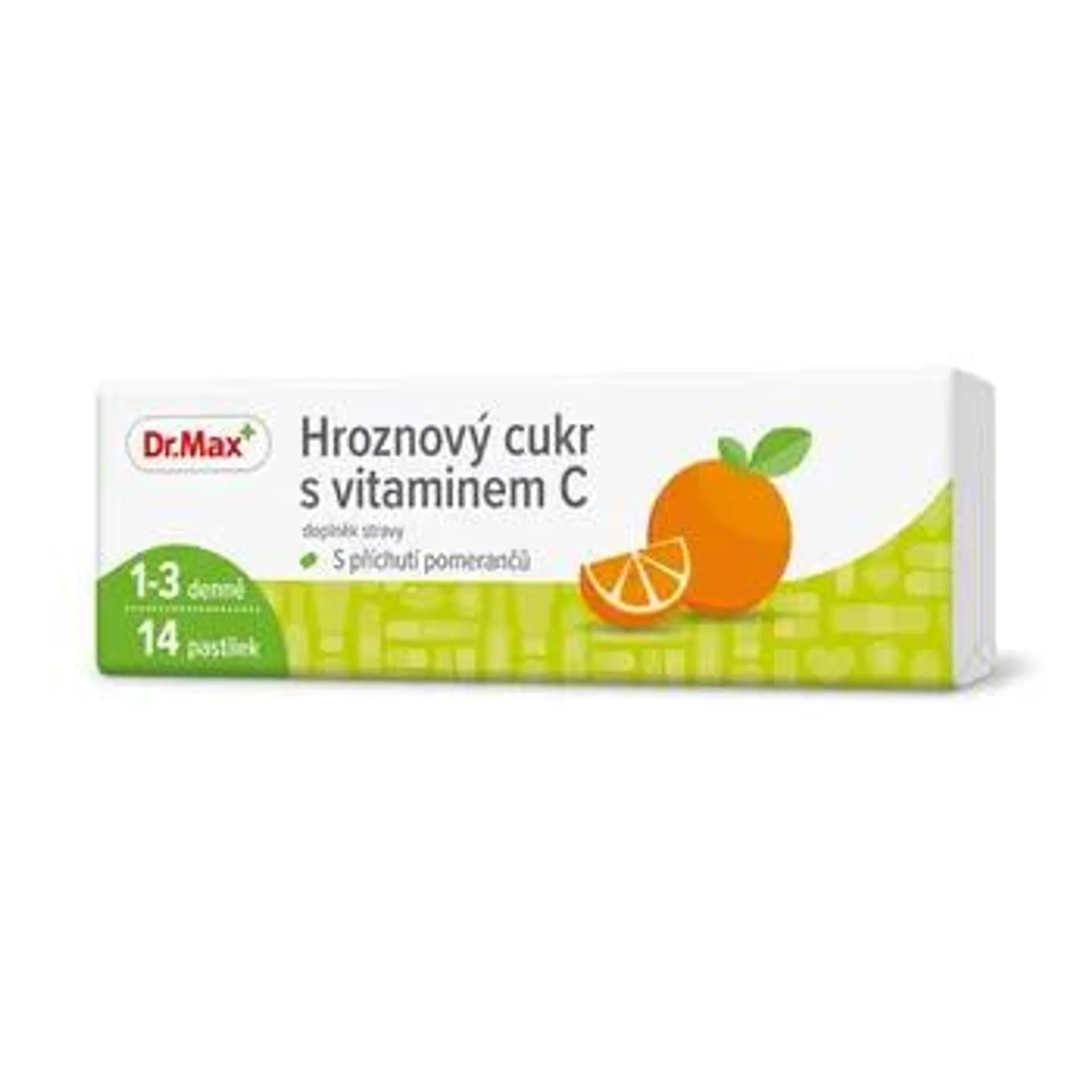 Dr. Max Hroznový cukr s vitaminem C pomeranč 14 pastilek