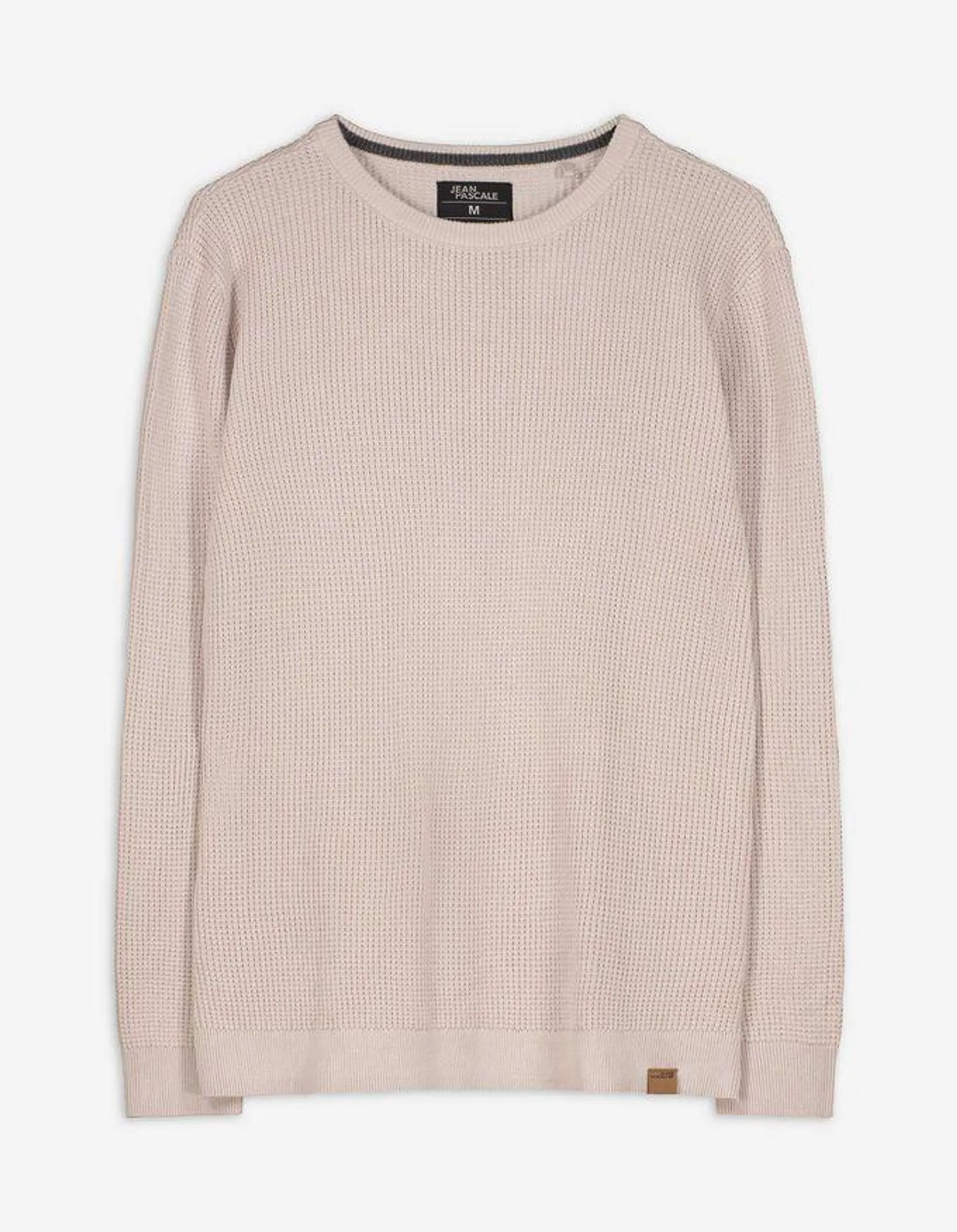 Maglione - A nido d'ape - beige