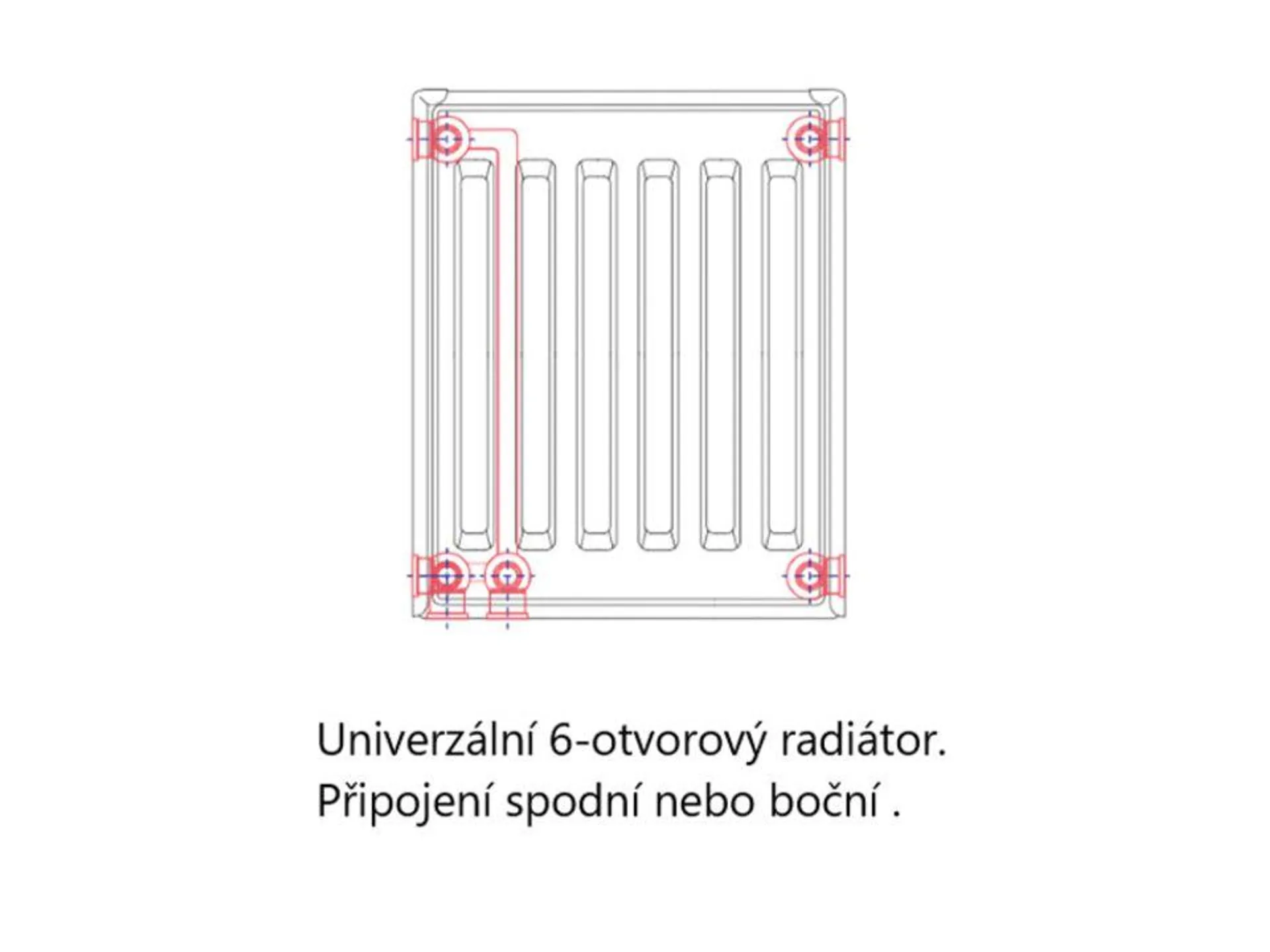 Radiátor dvojdeskový typ 22 60x140, šestiotvorový