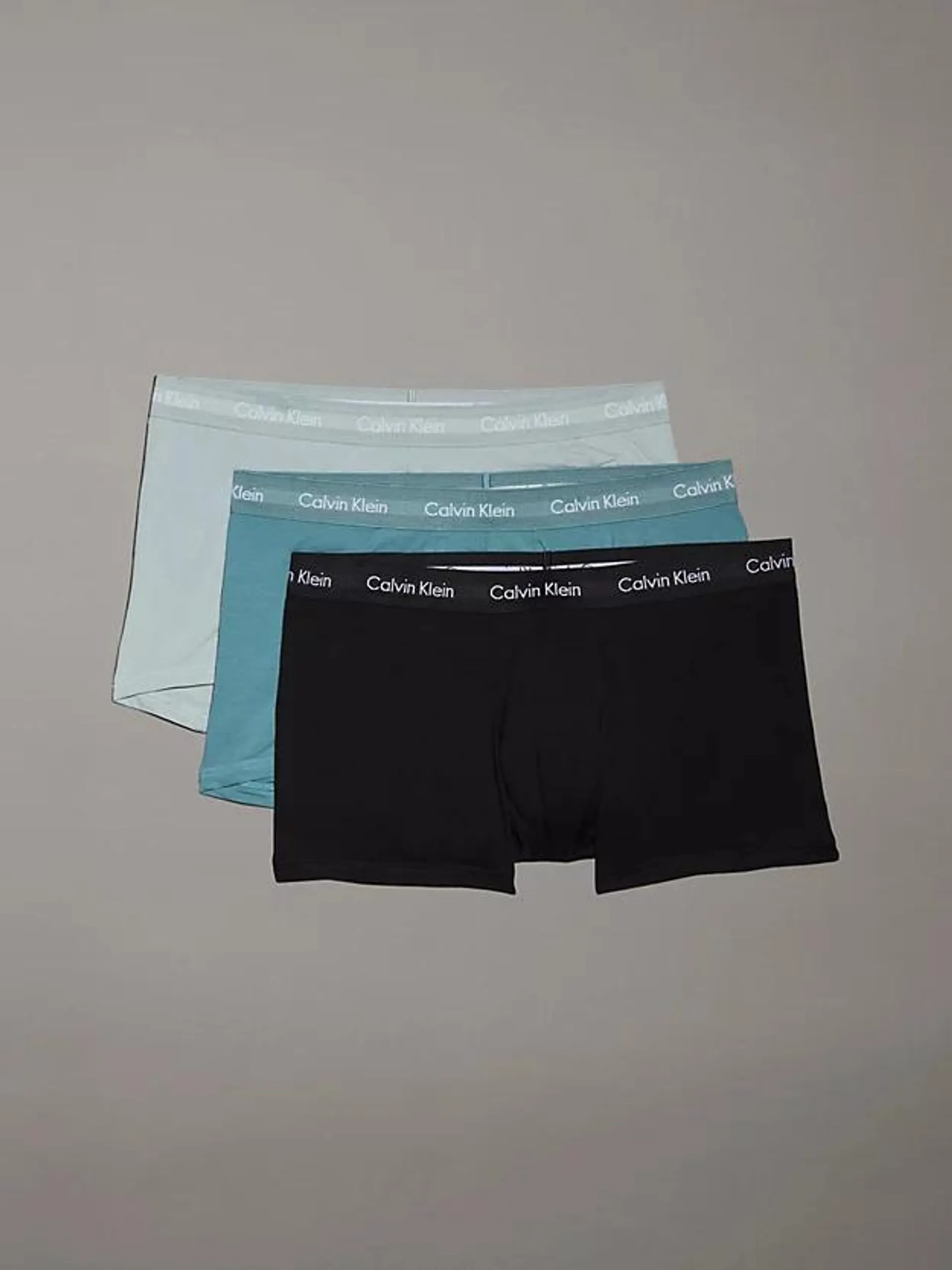 Plus Size 3 Pack Low Rise Trunks - Cotton Stretch