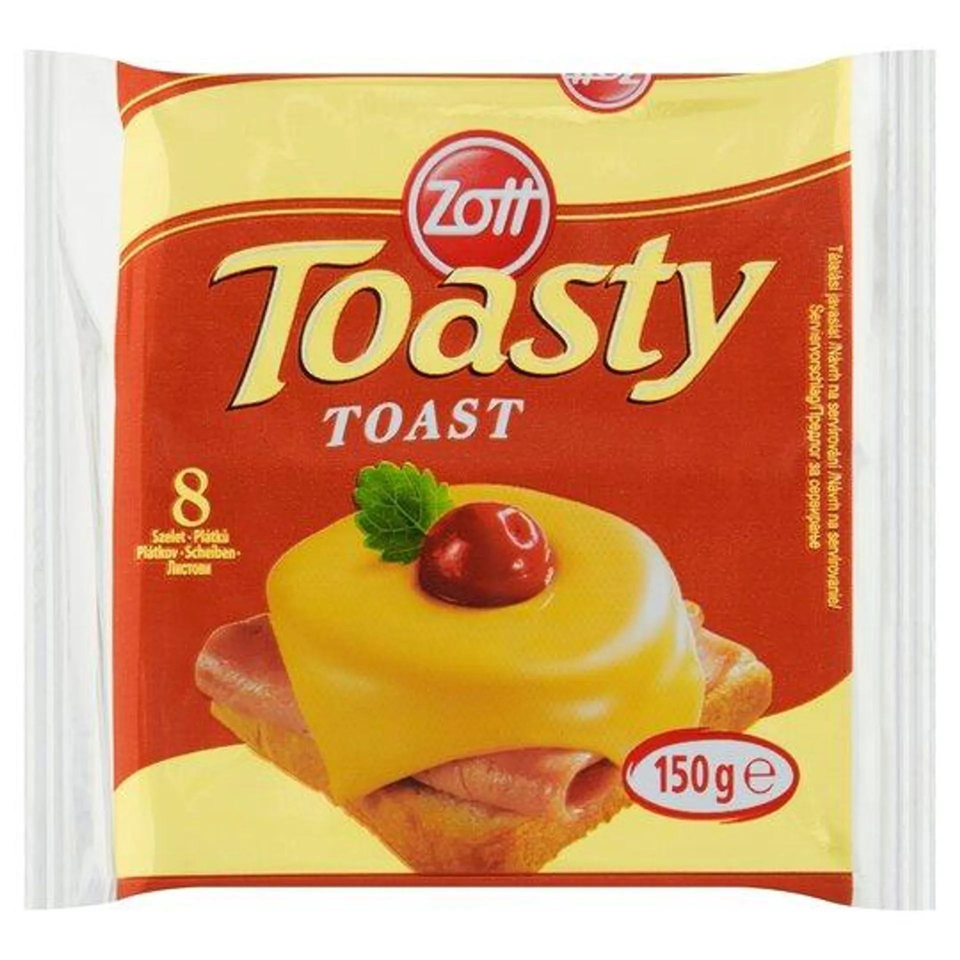 Zott Toasty Toast tavený plátkový sýr 8 x 18,75g (150g)