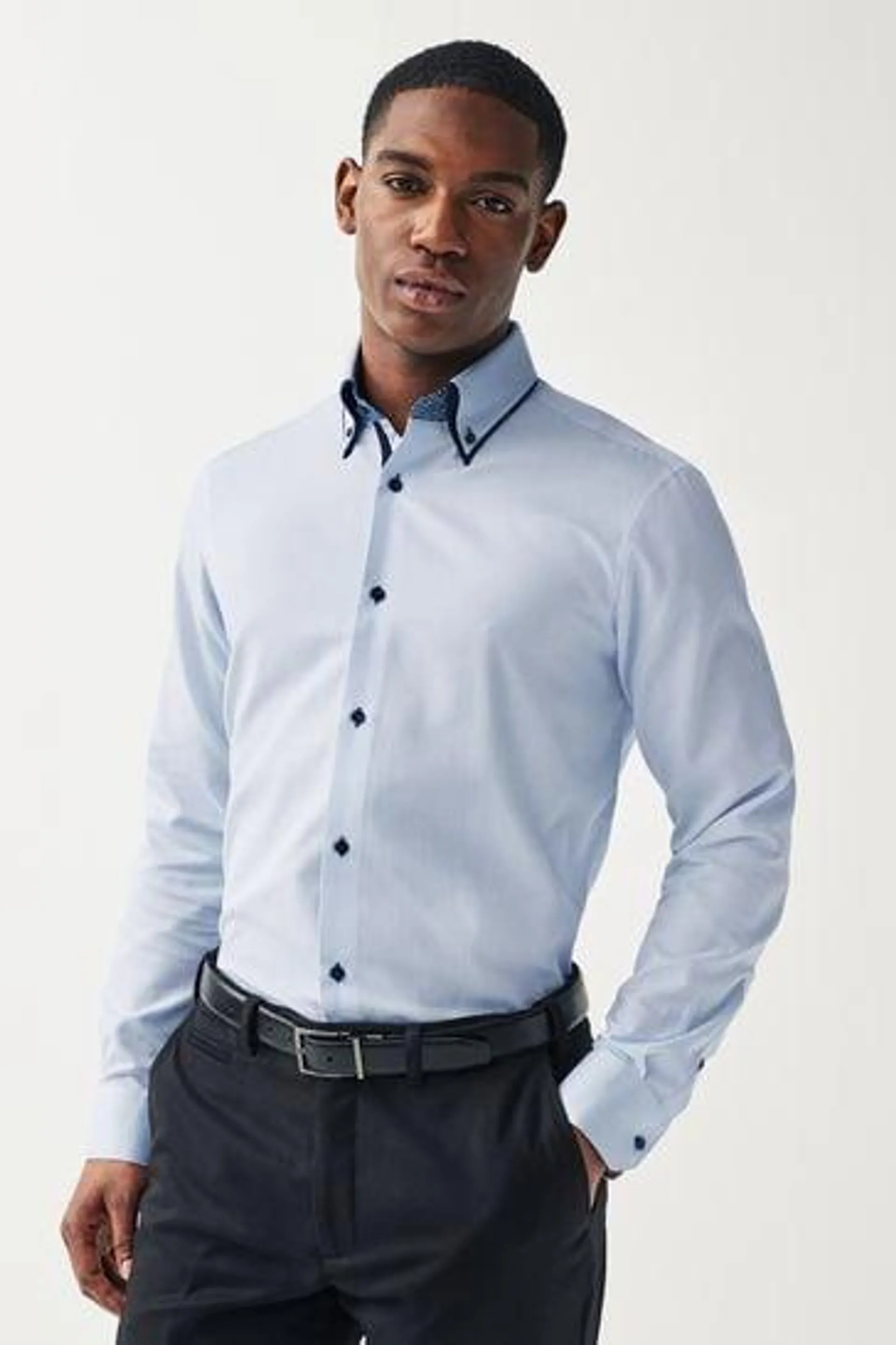 Single Cuff Trimmed Formal Shirt