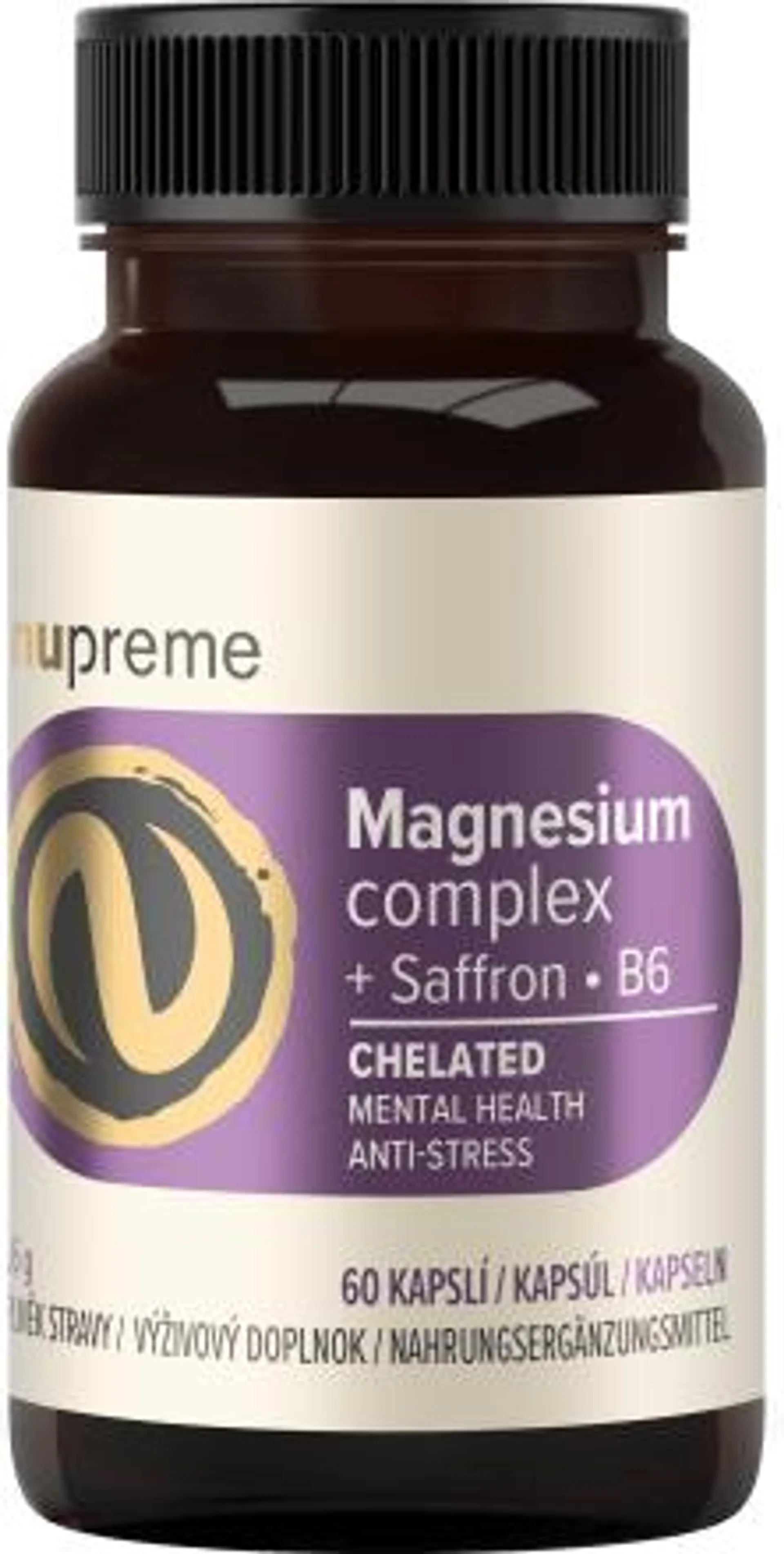 Magnesium complex + šafrán a B6, 60 ks