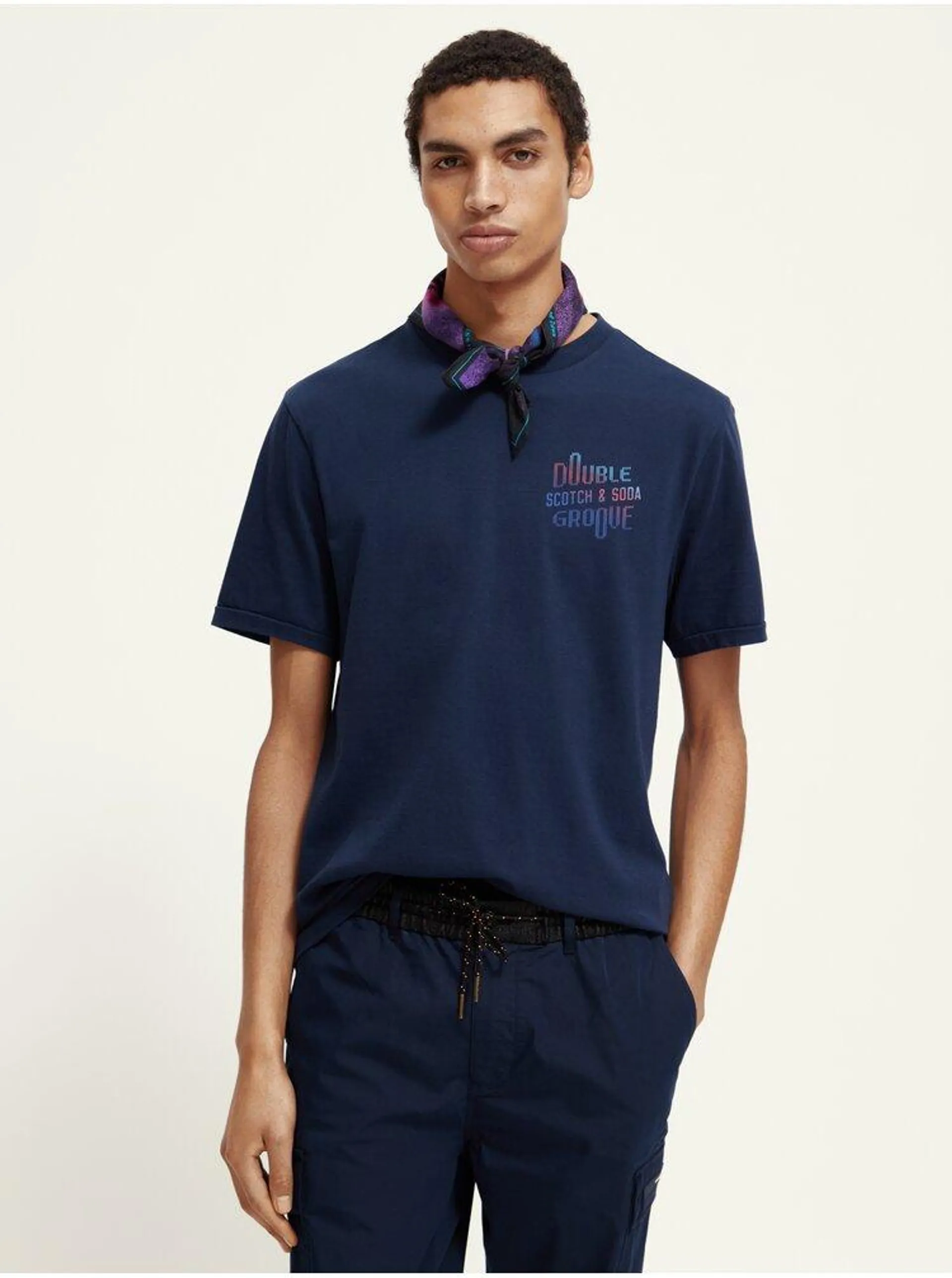 Tmavě modré pánské tričko Scotch & Soda