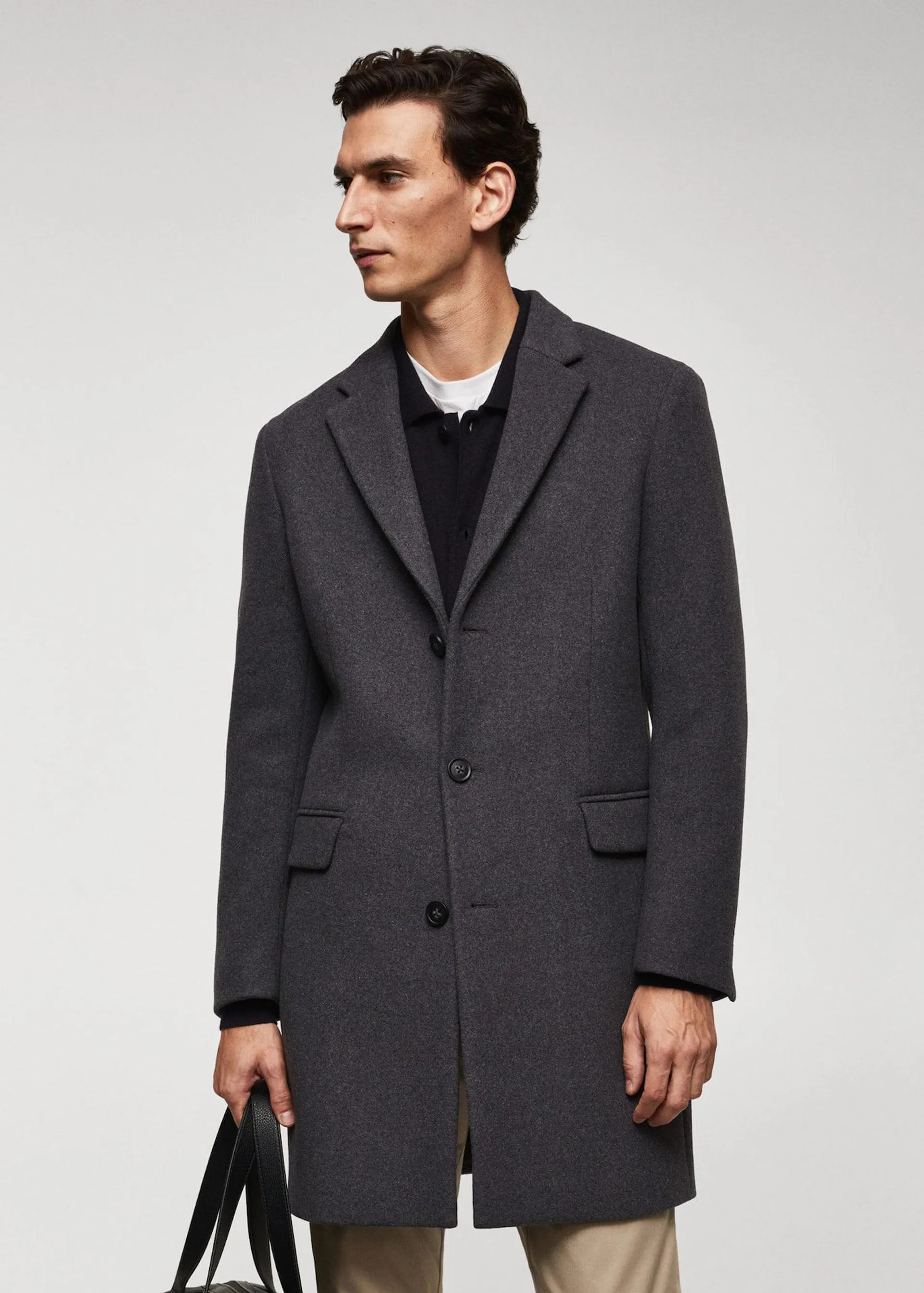 Long recycled wool coat