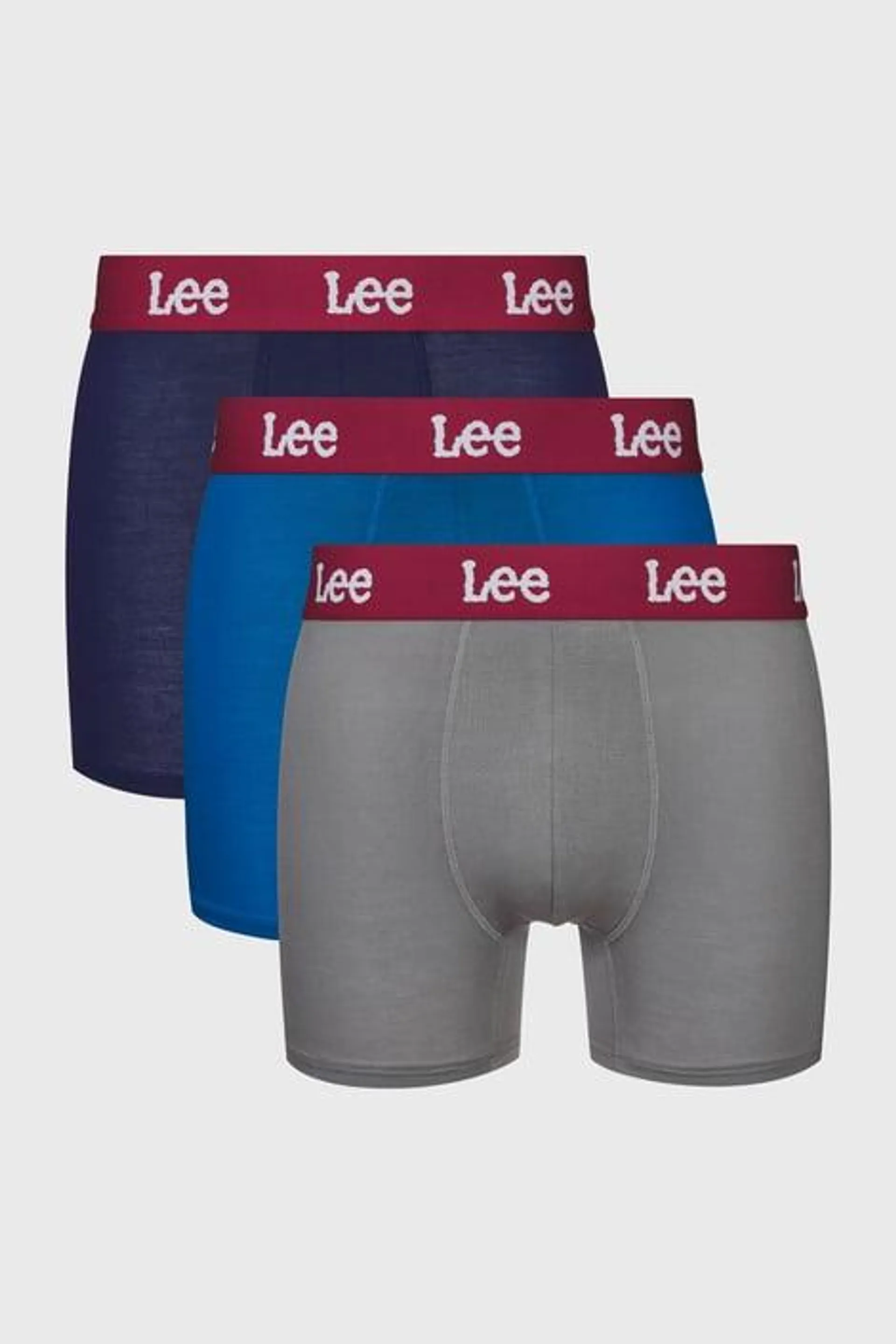 3PACK Boxerky Lee Cannon - modrošedá