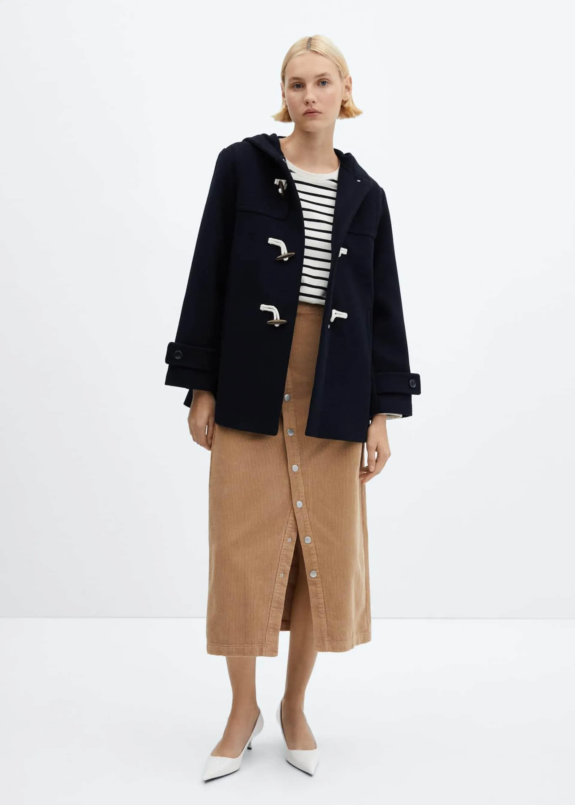 Hooded wool coat