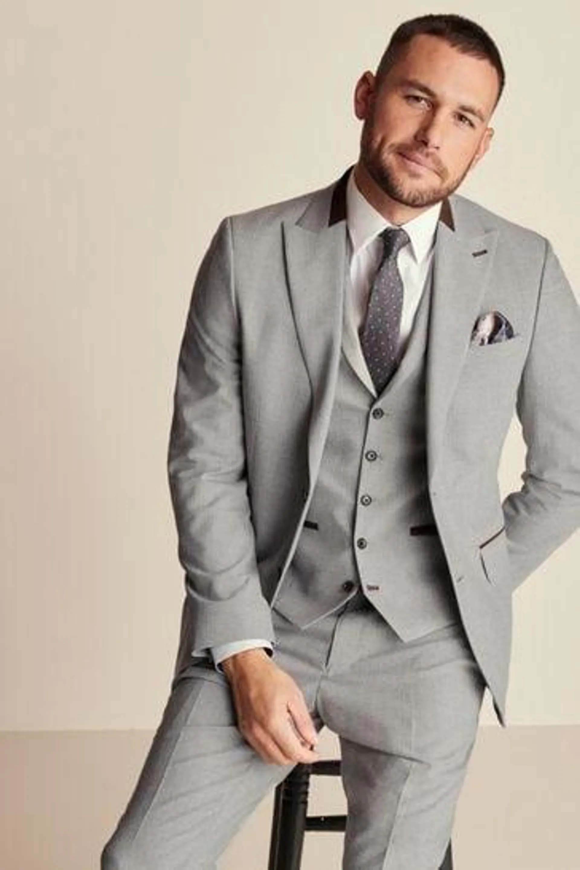 Slim Fit - Herringbone Suit Jacket