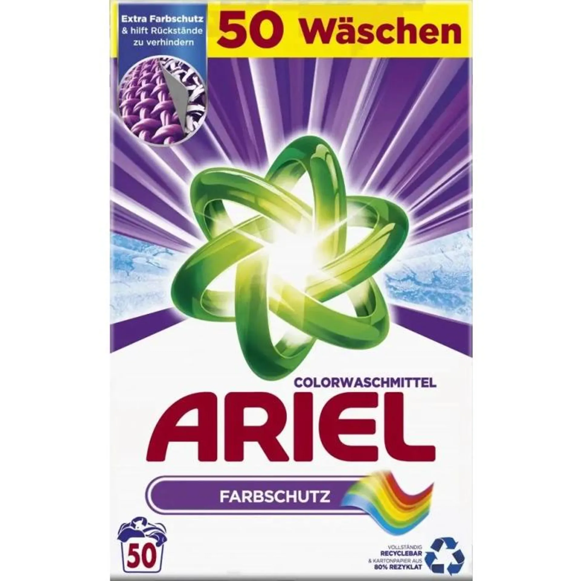 Ariel prací prášek Color Plus 50 praní, 3,25 kg