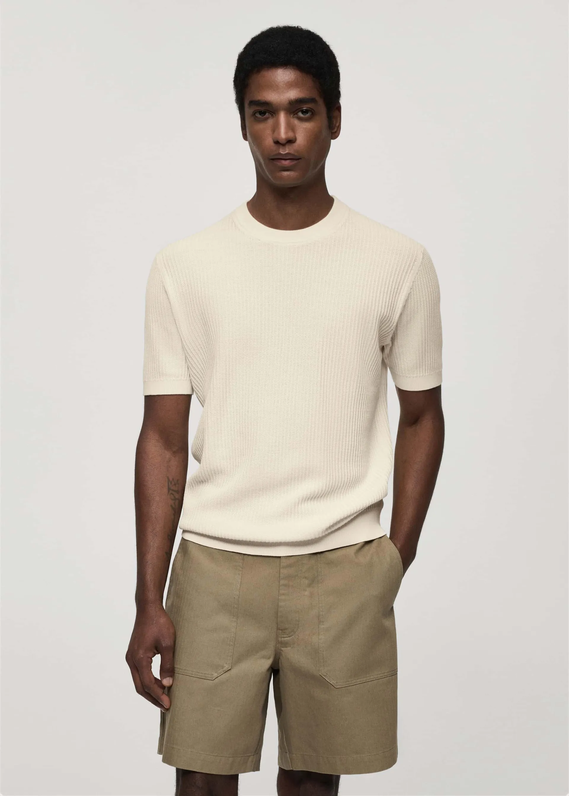 Ribbed knit t-shirt