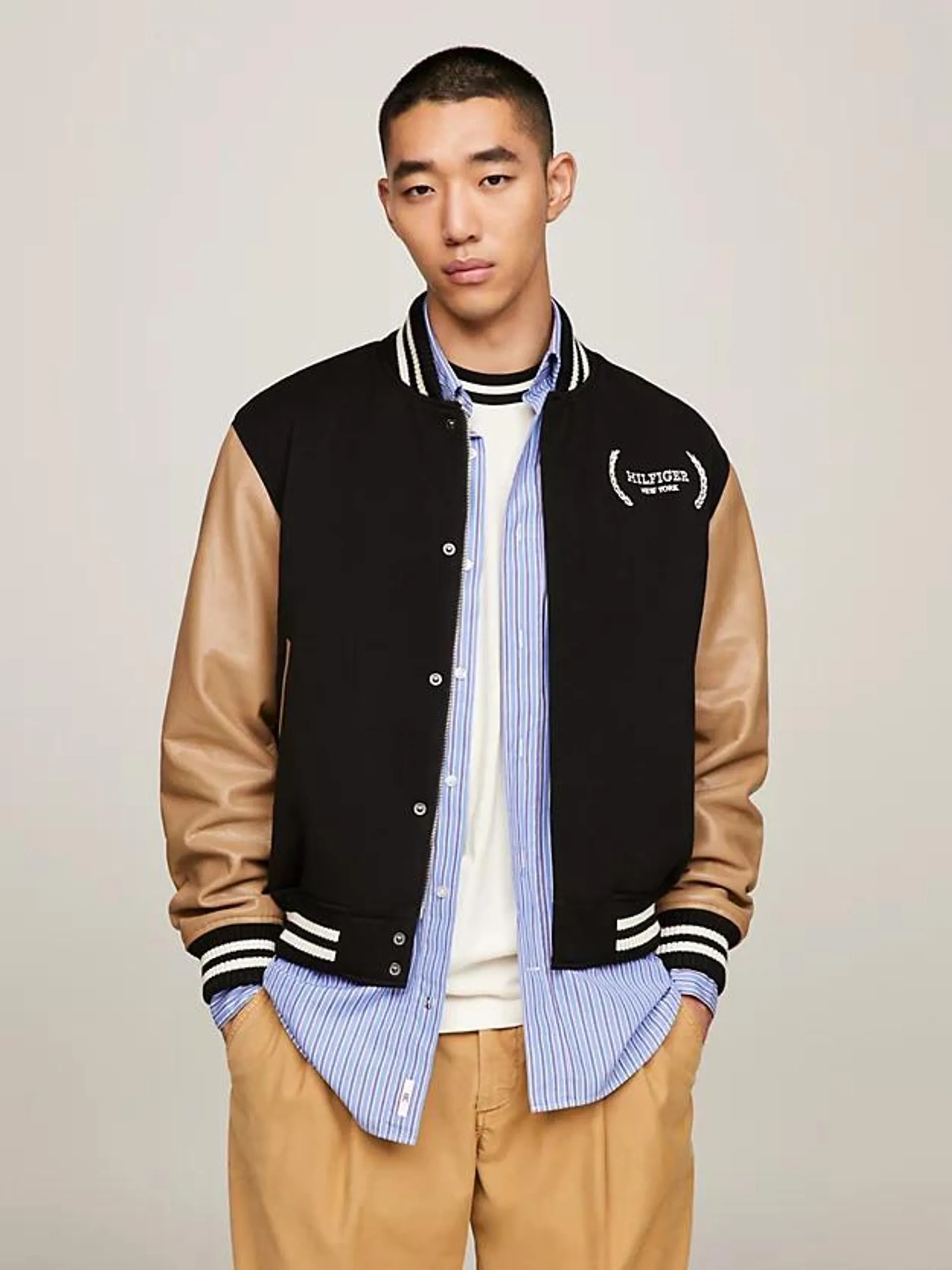 Colour-Blocked Varsity Jacket