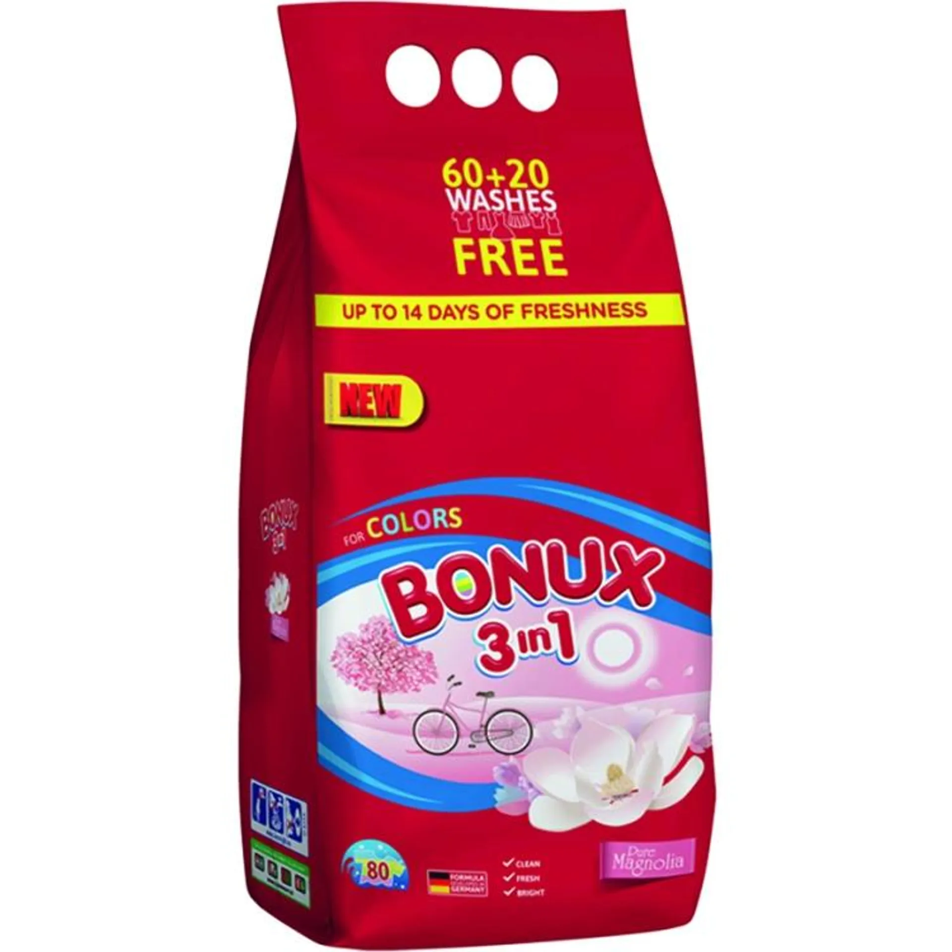 Bonux Color Pure Magnolia prací prášek, 80 praní, 6 kg