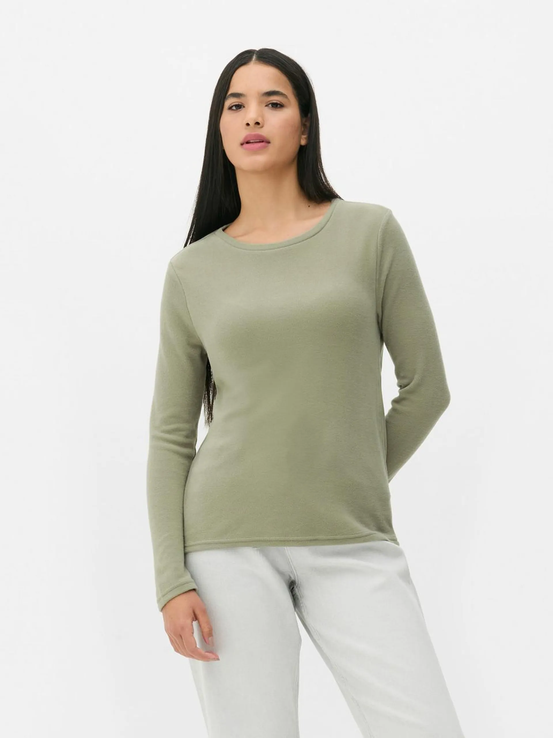 Fleece top met lange mouwen