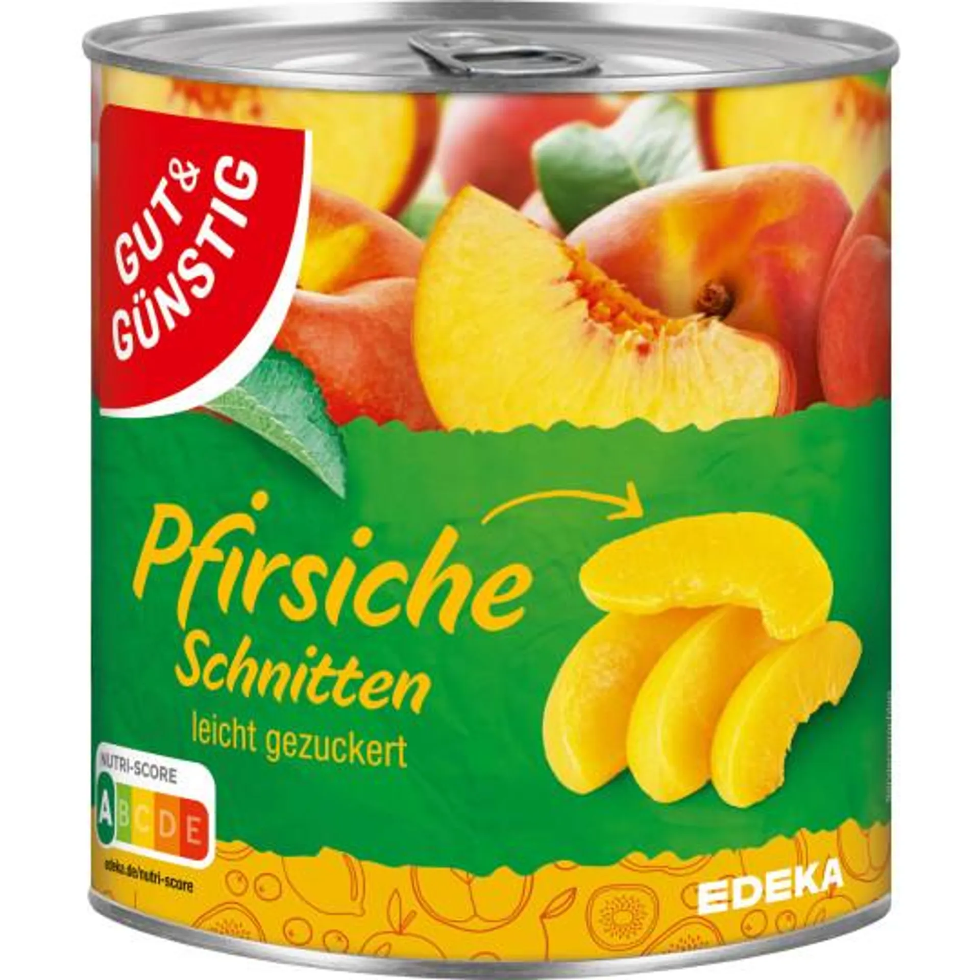 Gut & Günstig Pfirsiche in Schnitten leicht gezuckert 820G