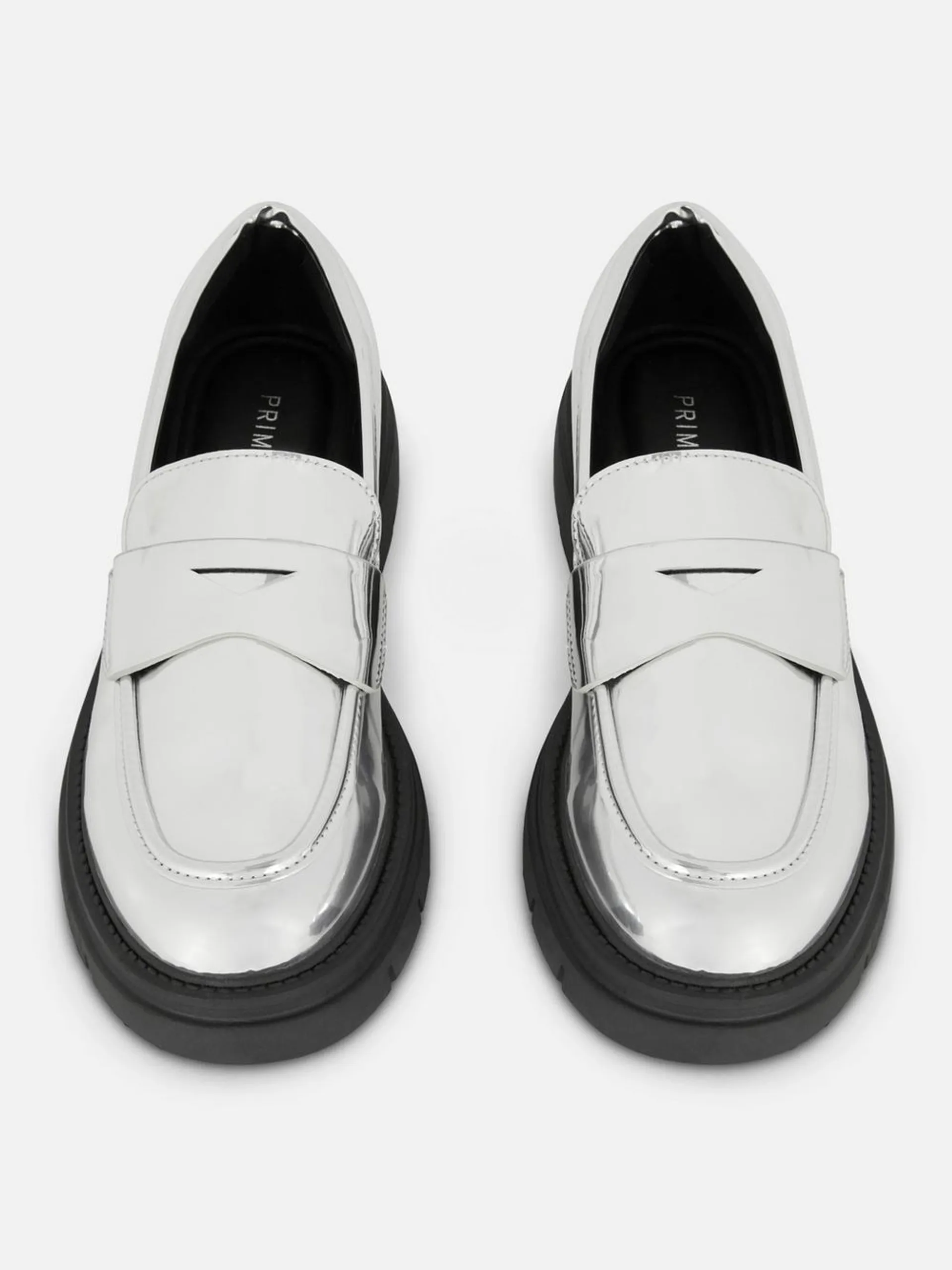 Chunky Sole Faux Leather Loafers