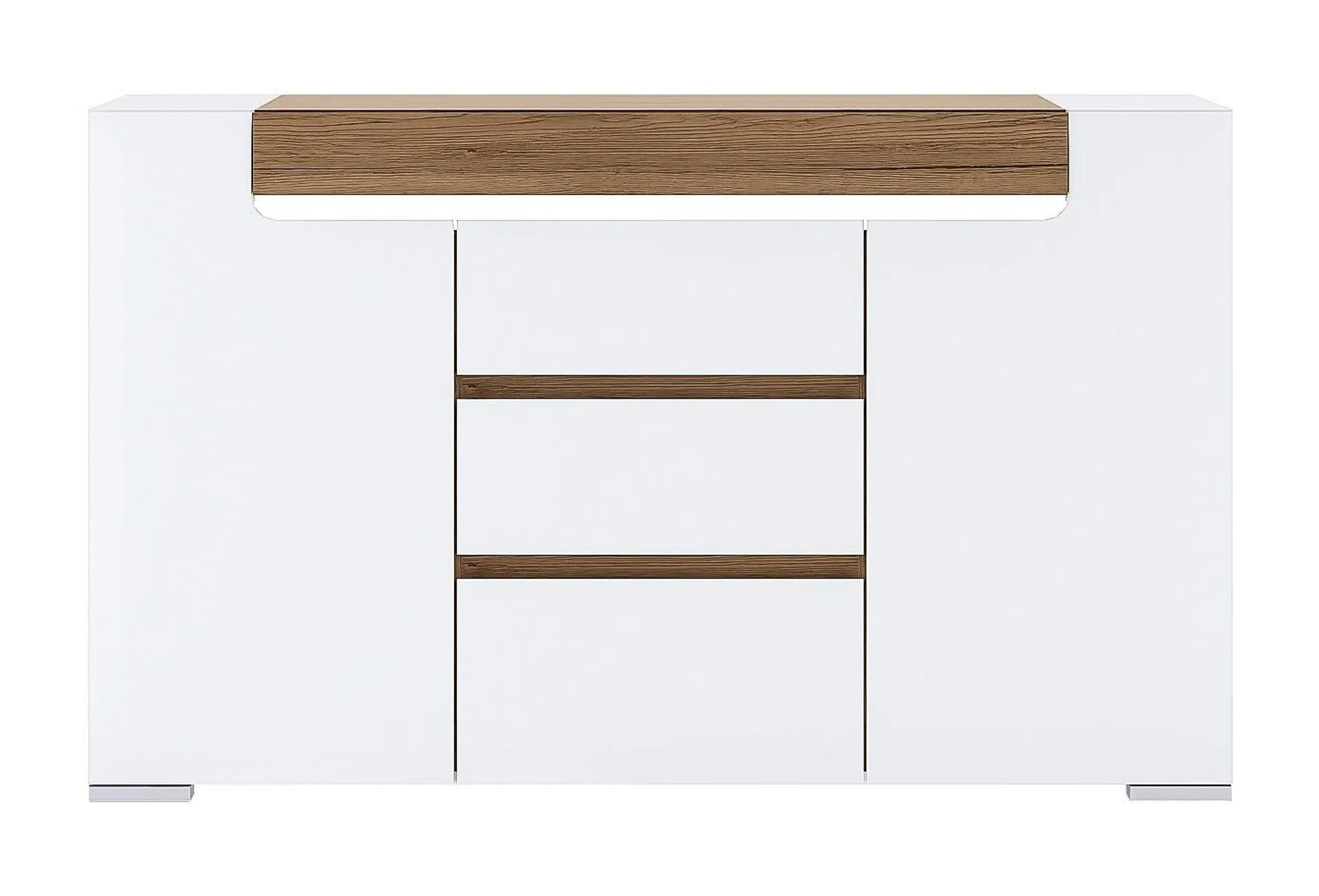 Sideboard TORONTO 140 x 84,5 cm Eiche braun/ weiß