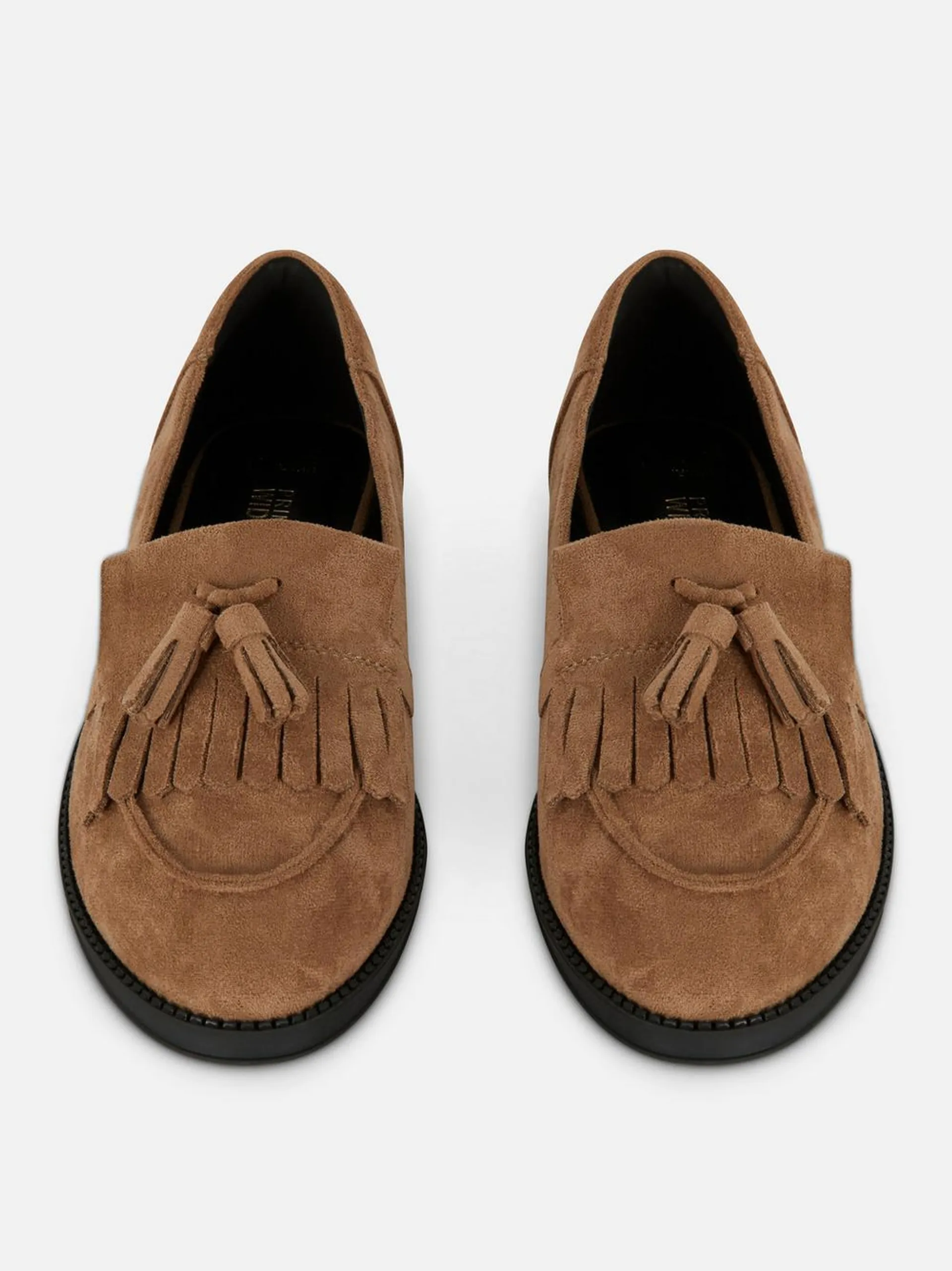 Tassel Detail Faux Suede Loafers