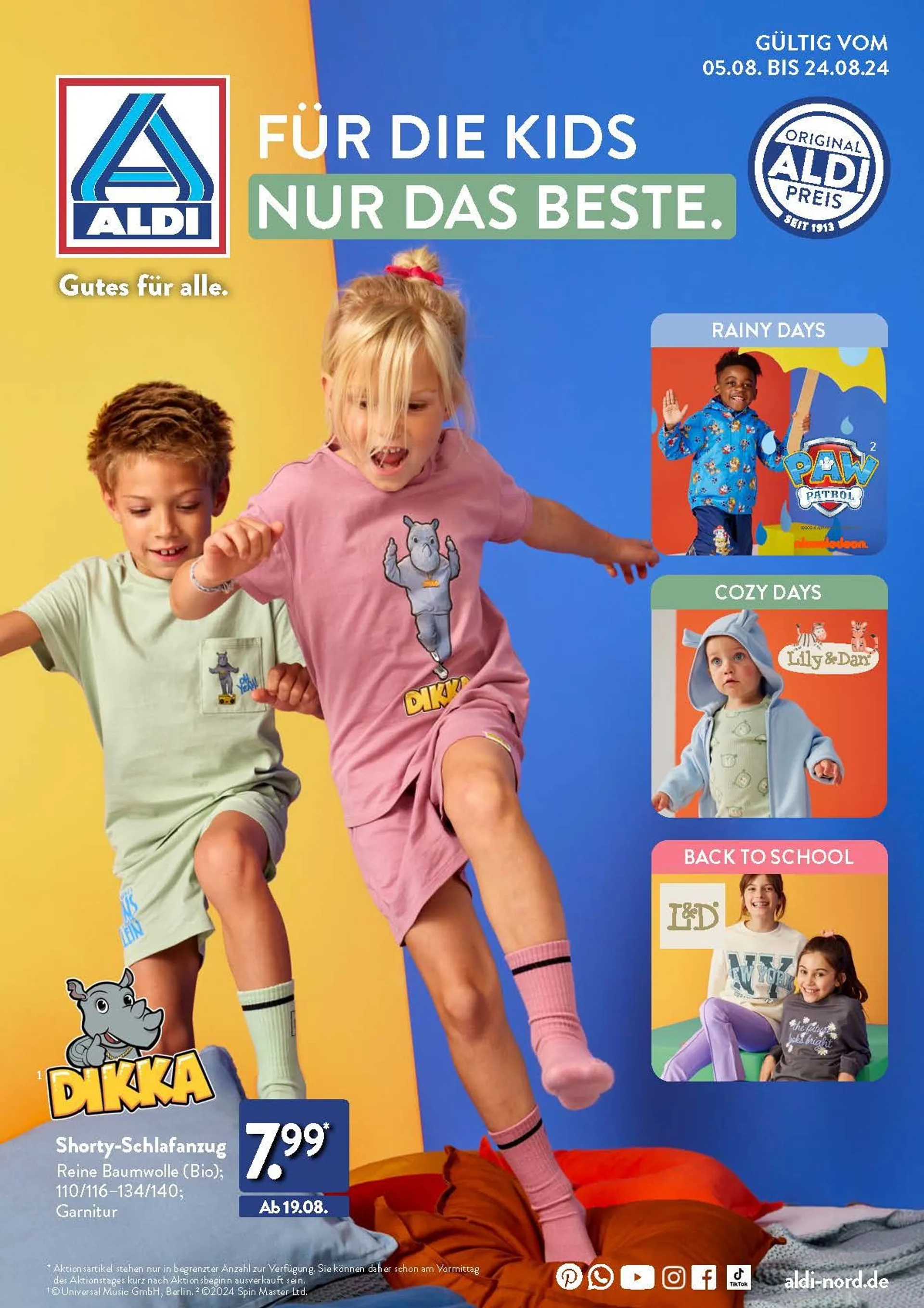 Aldi Schulstart von 5. August bis 24. August 2024 - Prospekt seite 