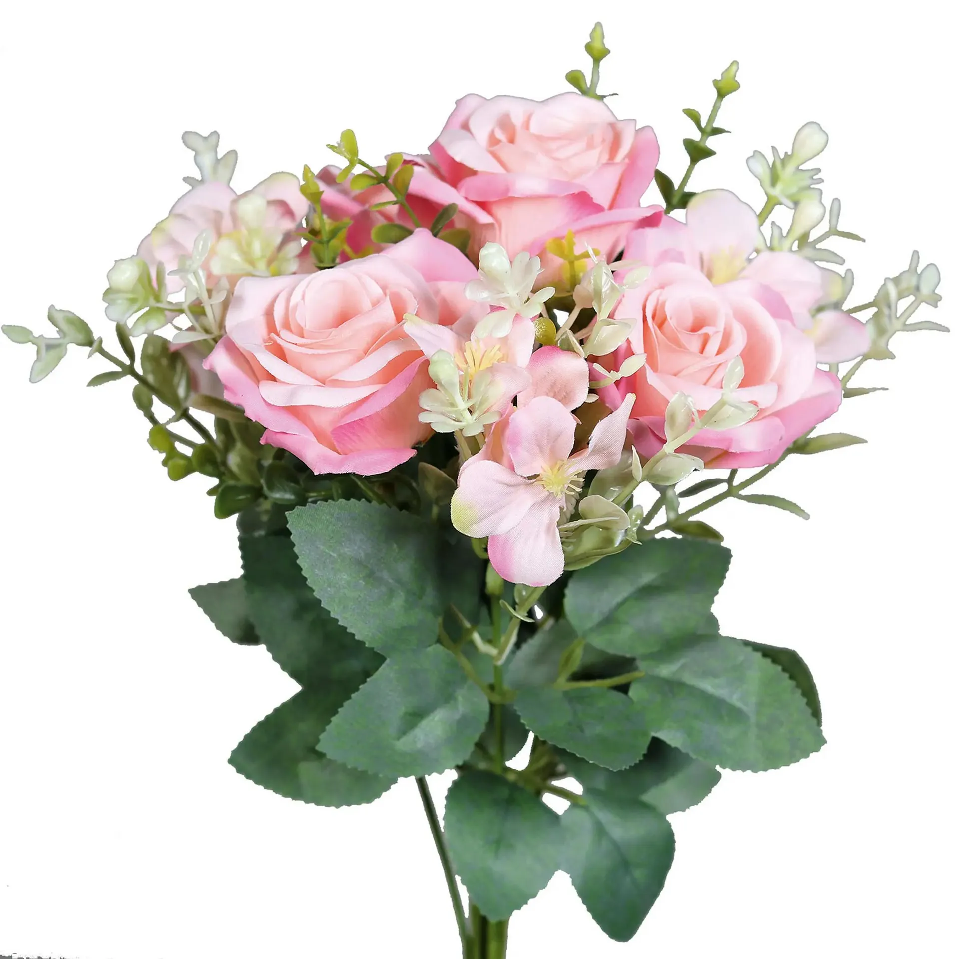 Rosen Mix Busch - pink - Kunstblume - 30 cm