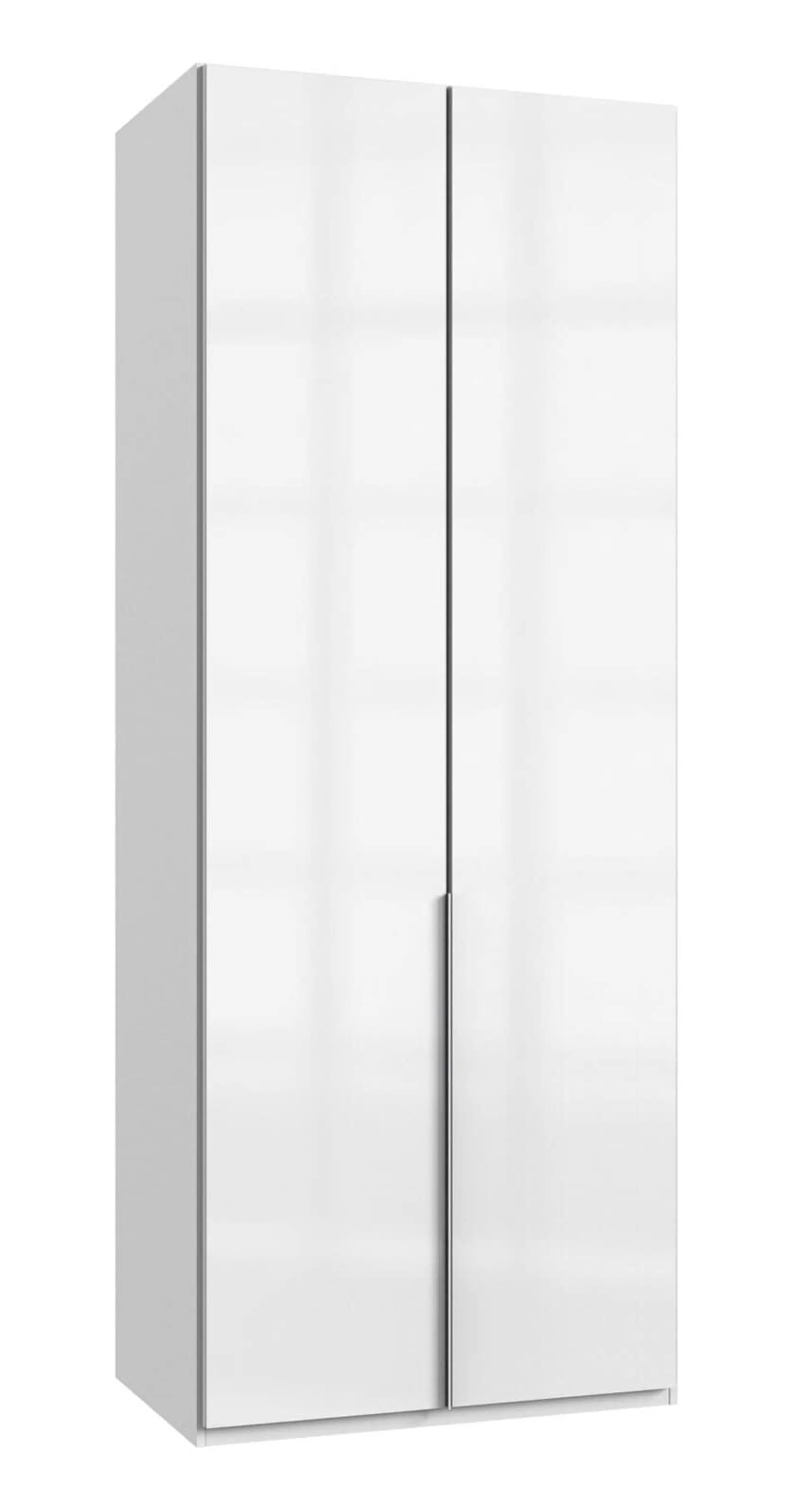 Drehtürenschrank Mailand D 90x236x58 cm weiß/ Hochglanz weiß