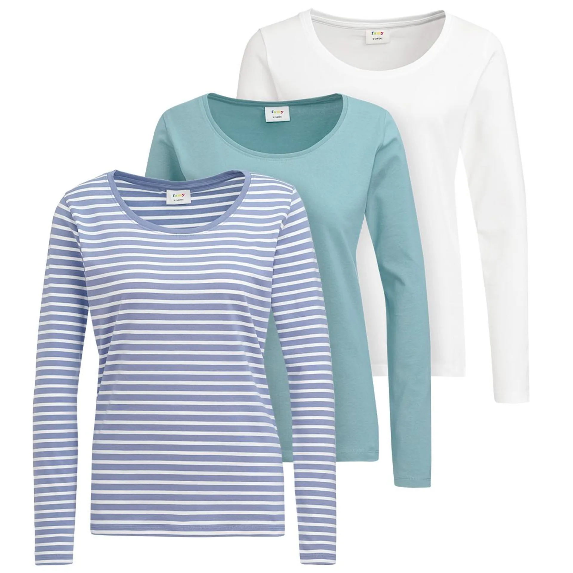 3 Damen Langarmshirts im Set