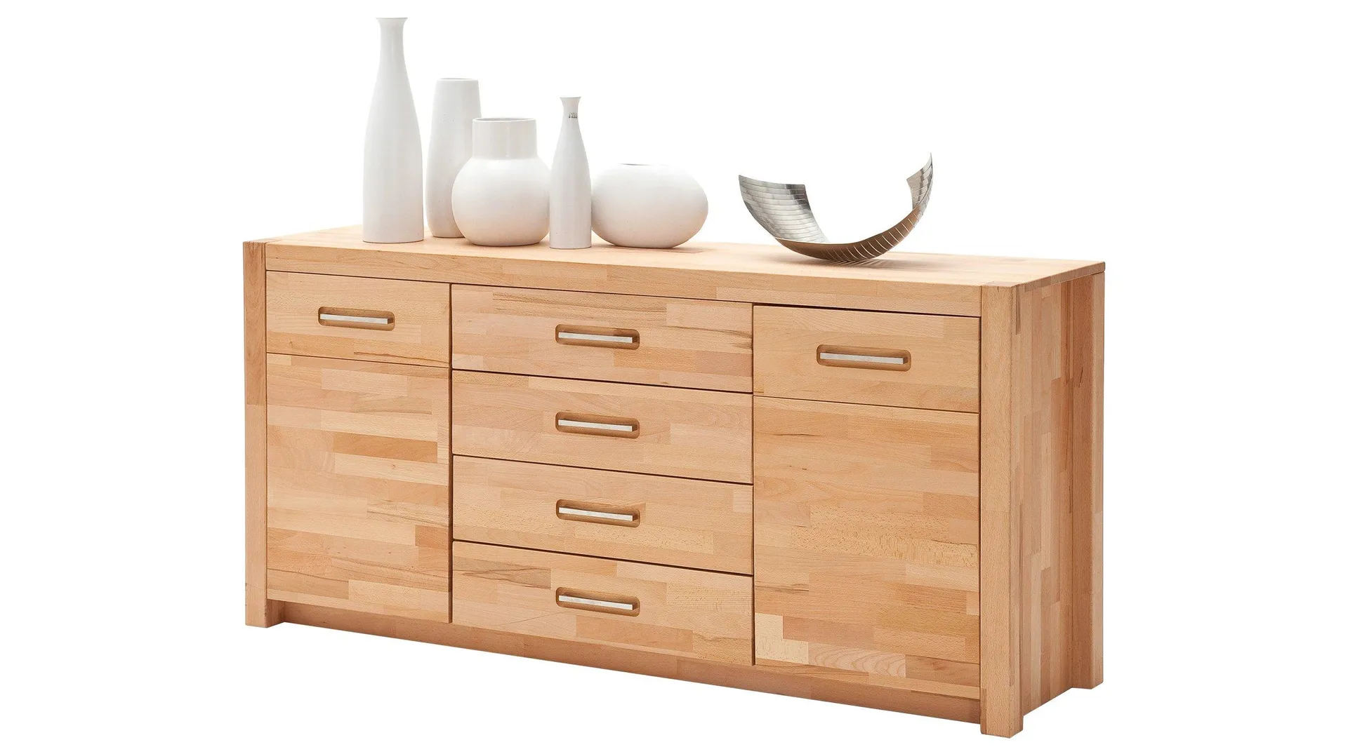 Sideboard mit 4 Schubladen Kernbuche massiv geölt 163 cm - FENJA