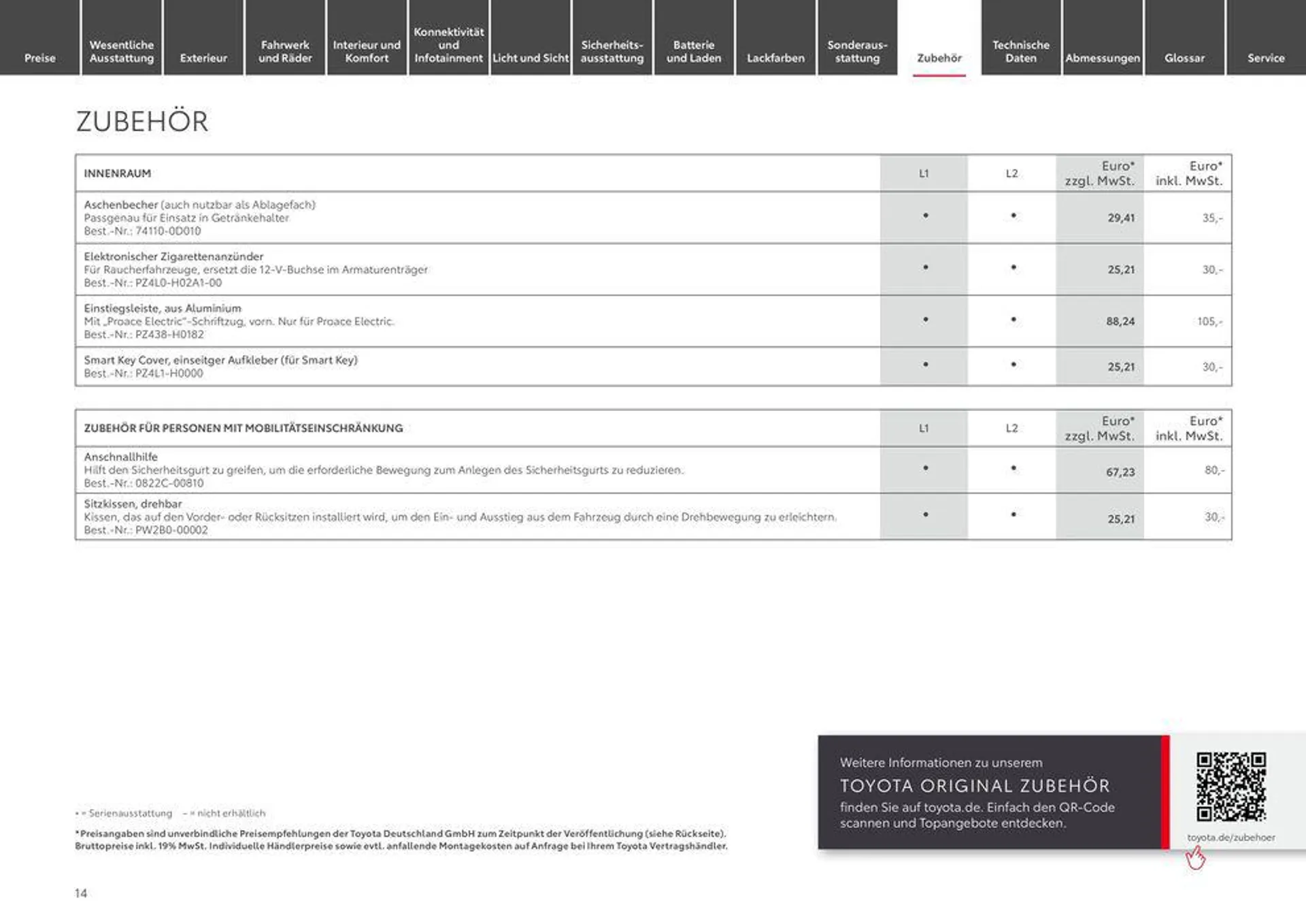 Toyota Proace/Proace Electric von 20. März bis 20. März 2025 - Prospekt seite 14