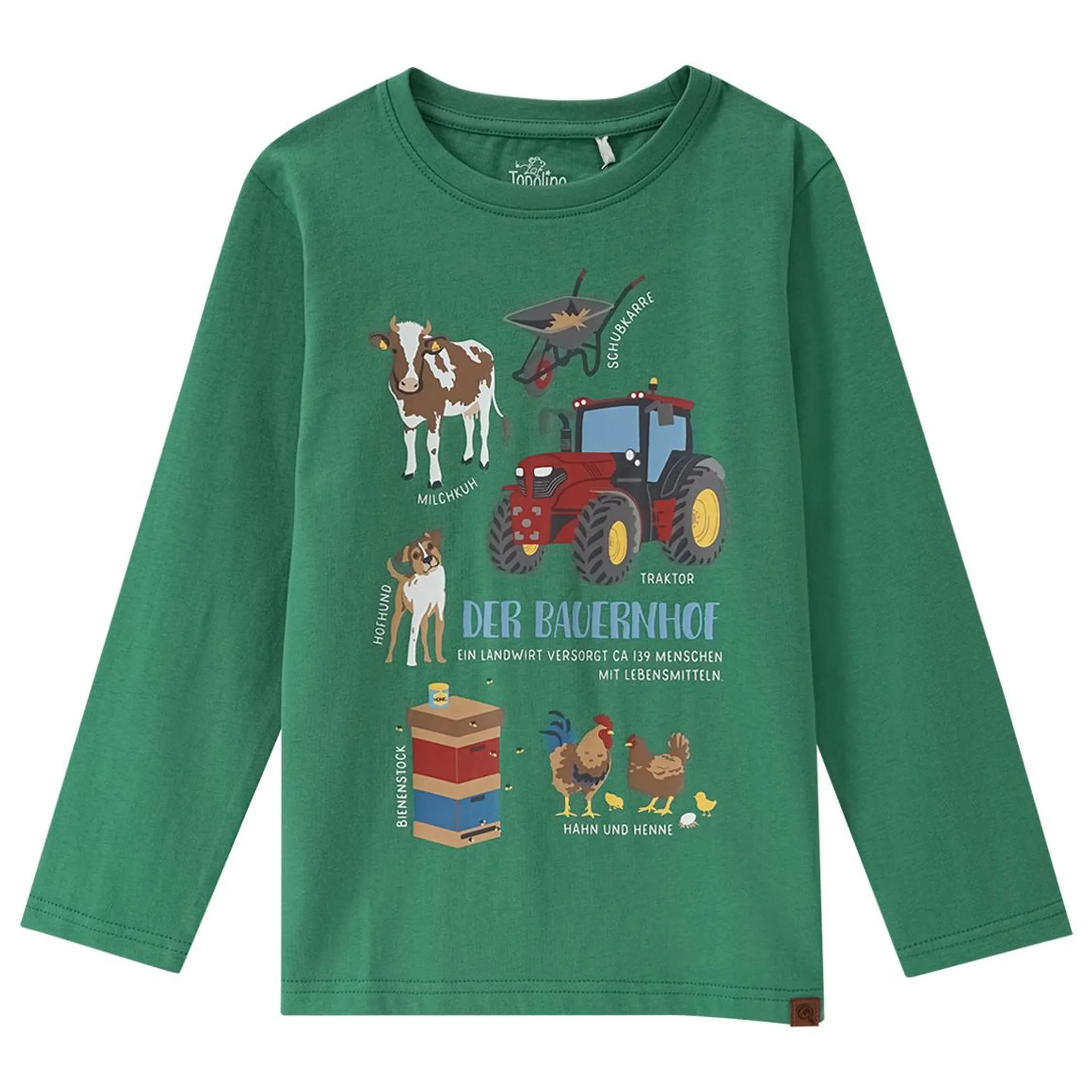 Kinder Langarmshirt mit Bauernhof-Print