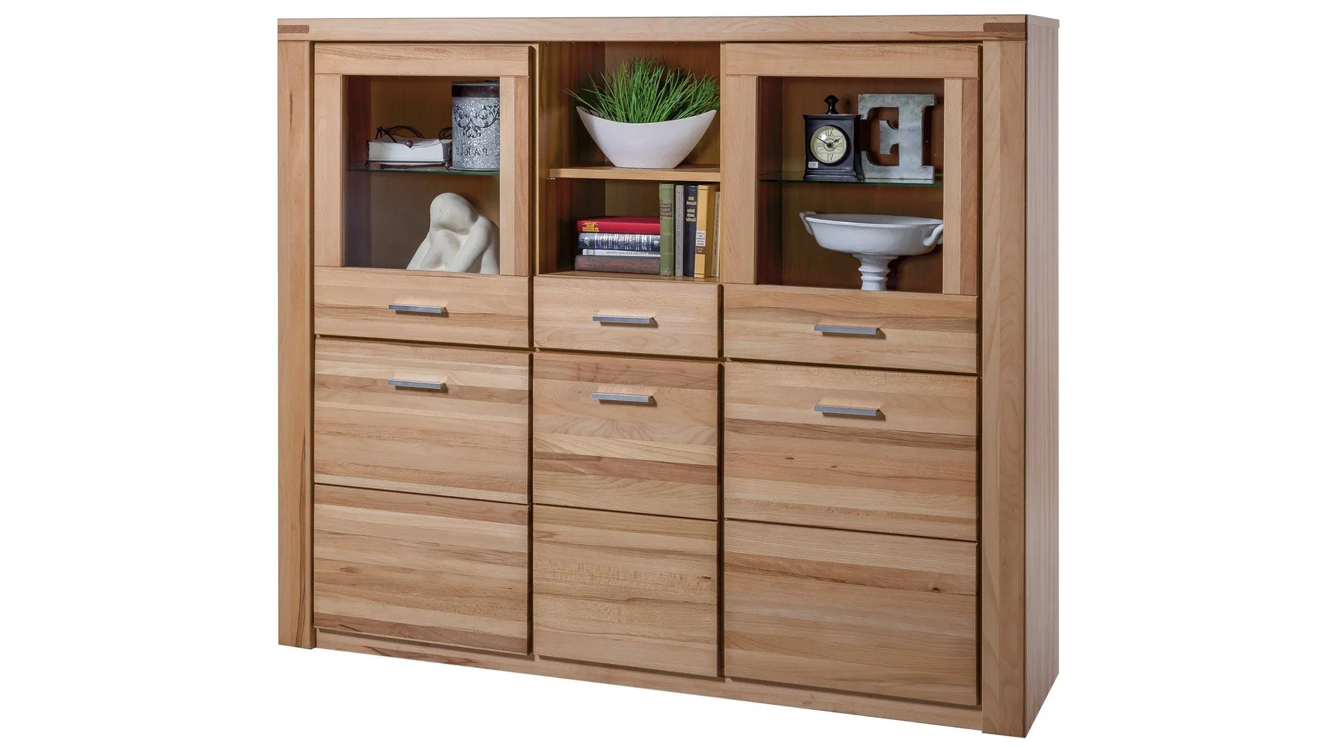 Highboard Kernbuche teilmassiv geölt 159 cm - FREYJA