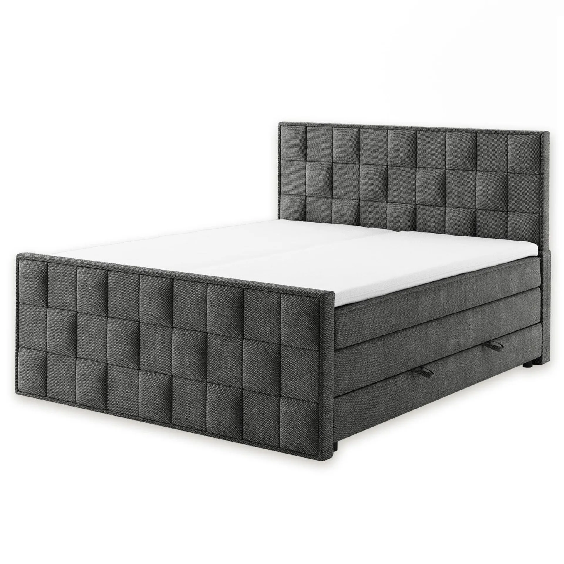 Boxspringbett - grau - H3 - 180x200 cm