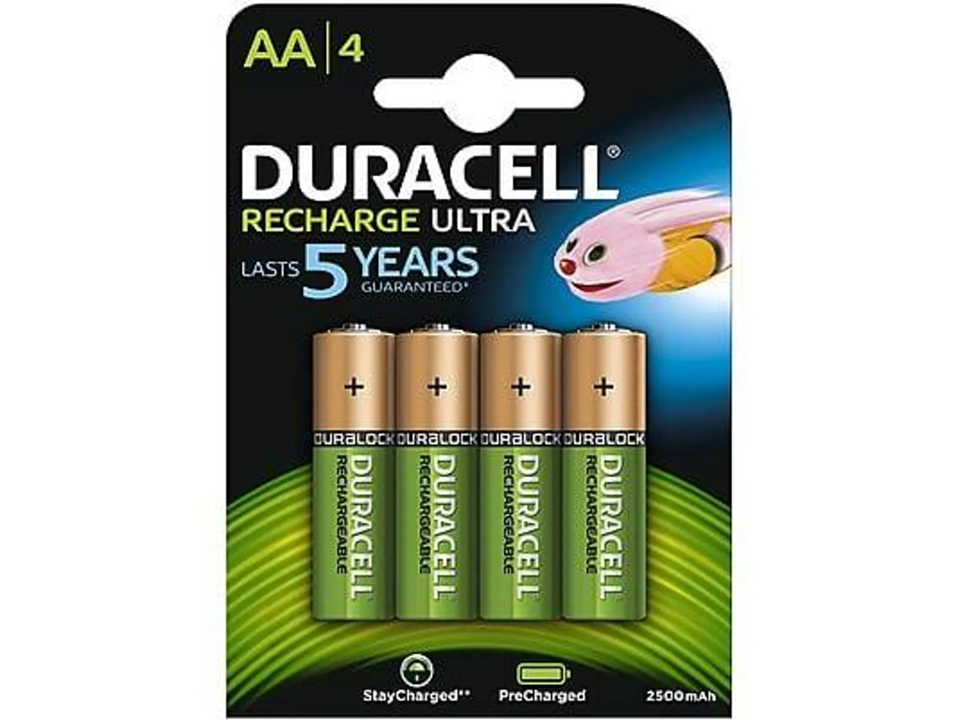 DURACELL 057043 STAYCHARGED AA B4 2400MAH AA Mignon Akku, Ni-MH, 1.2 Volt, 2450 mAh