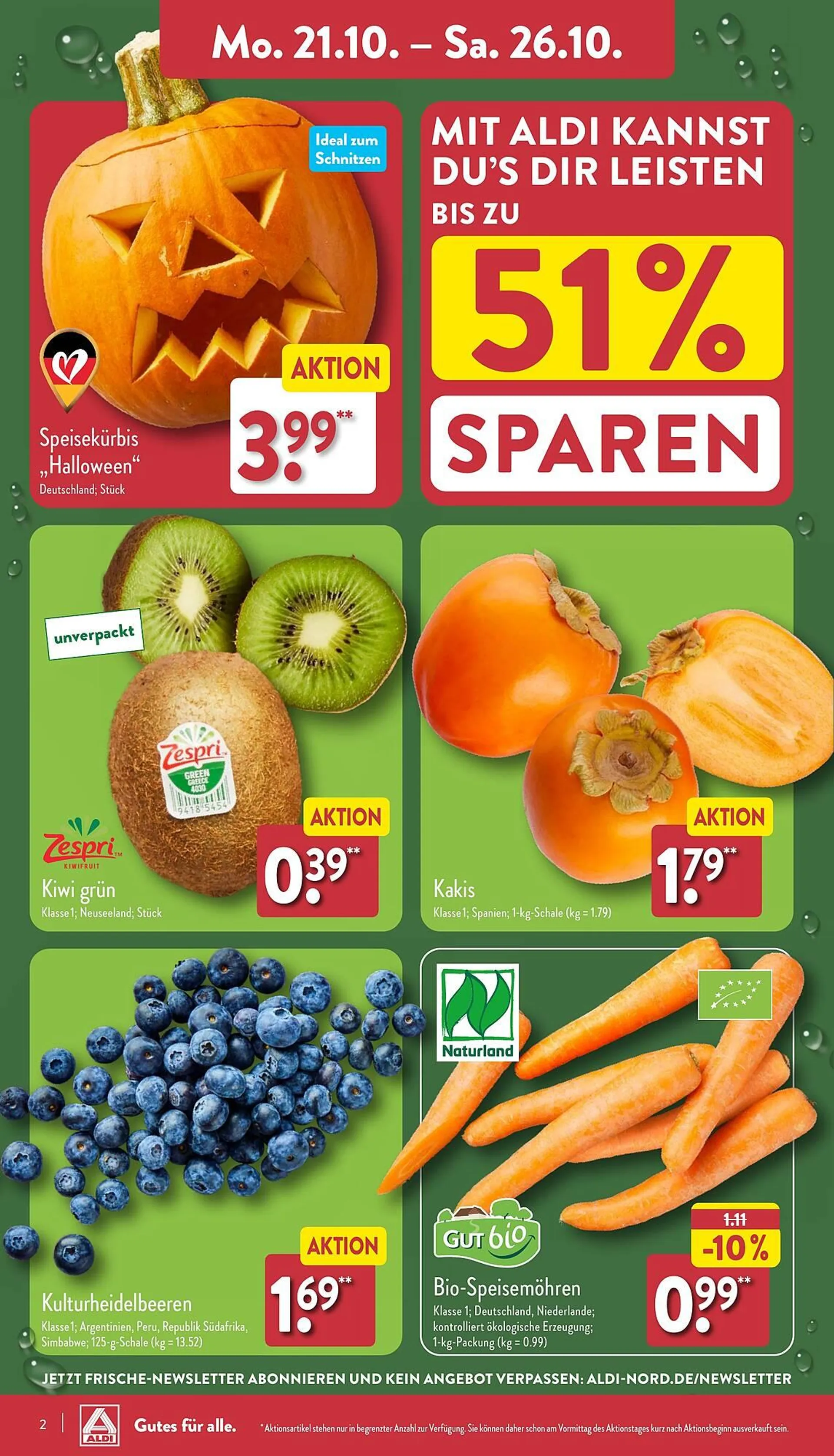 Aldi Nord Prospekt von 21. Oktober bis 26. Oktober 2024 - Prospekt seite 2