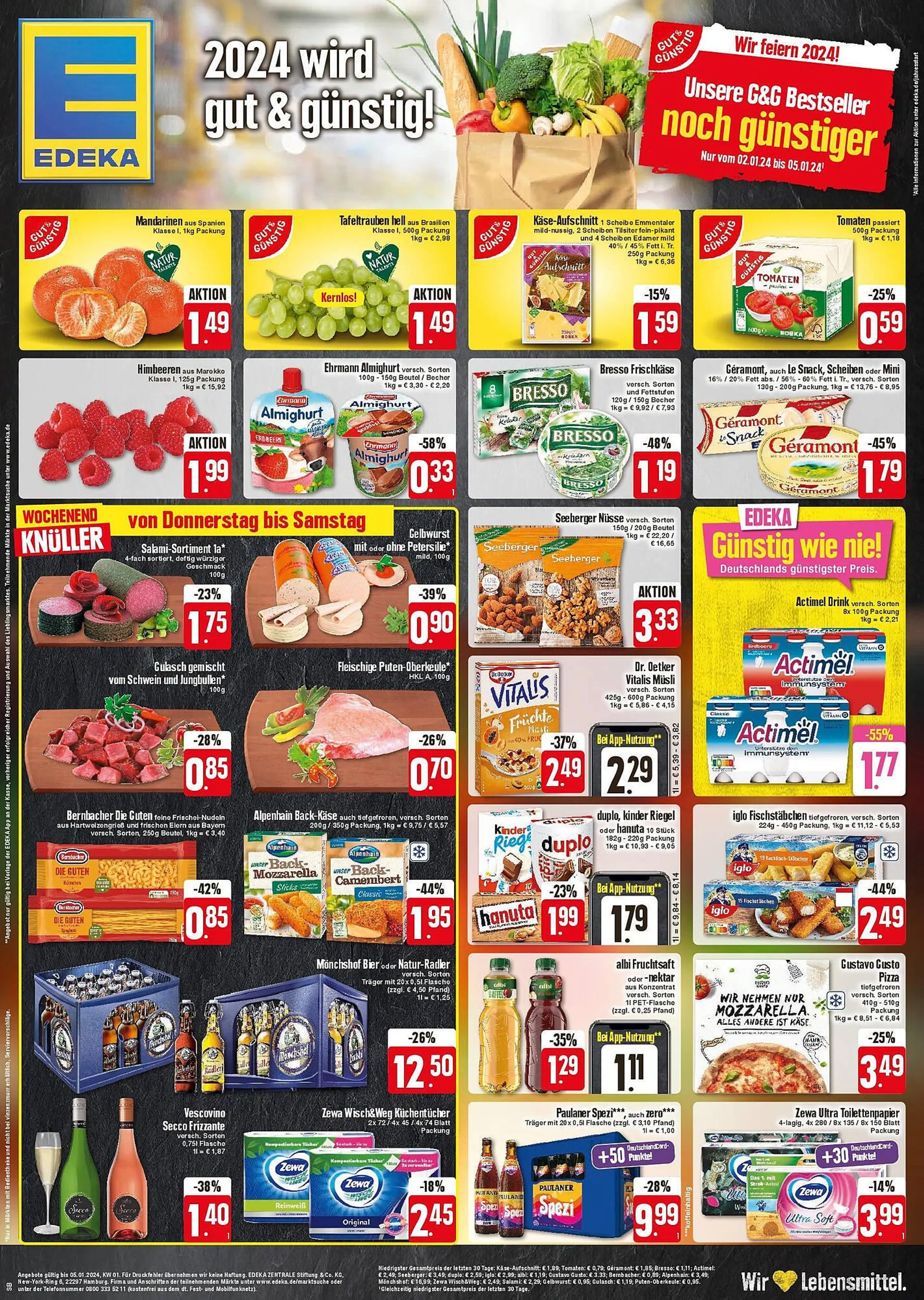 Edeka Prospekt von 3. Januar bis 6. Januar 2024 - Prospekt seite 1