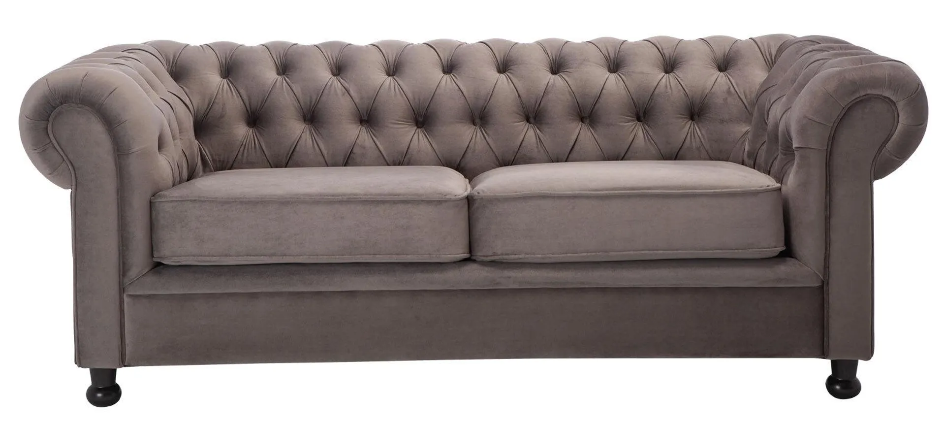 Sofa 3-Sitzer LONDON Stoffbezug grau