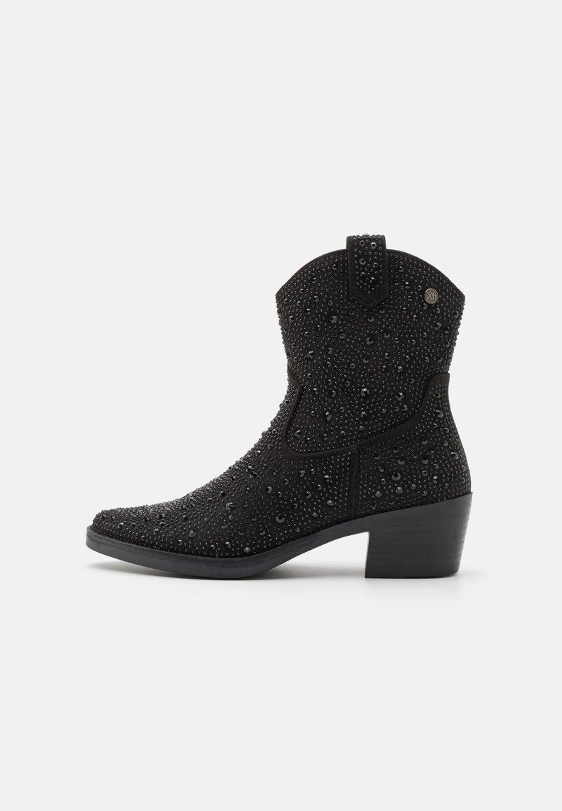 Cowboy/biker ankle boot - black